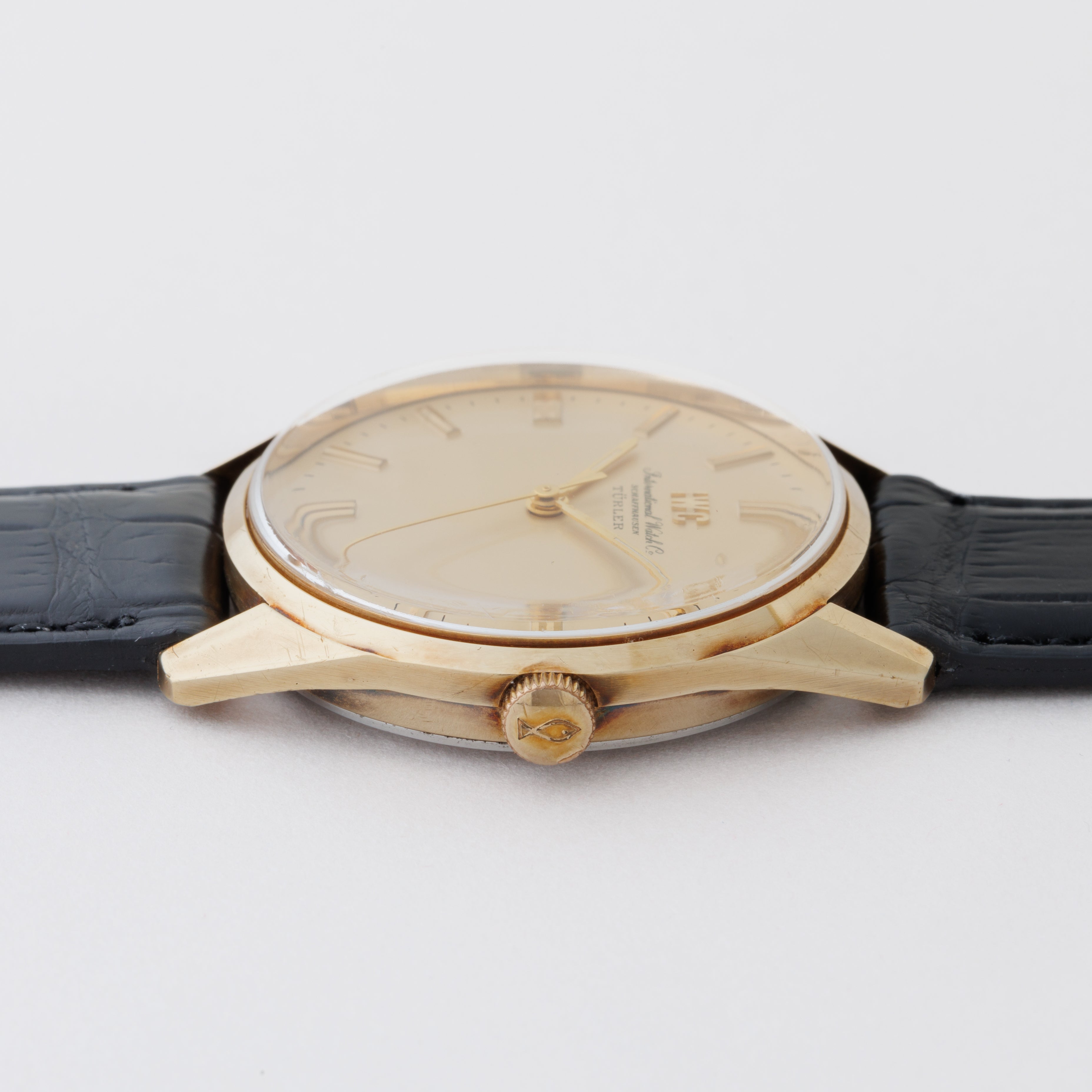 IWC ラウンドケース チューラーWネーム 1965年製 Ref.910 手巻き Cal.89 金張り