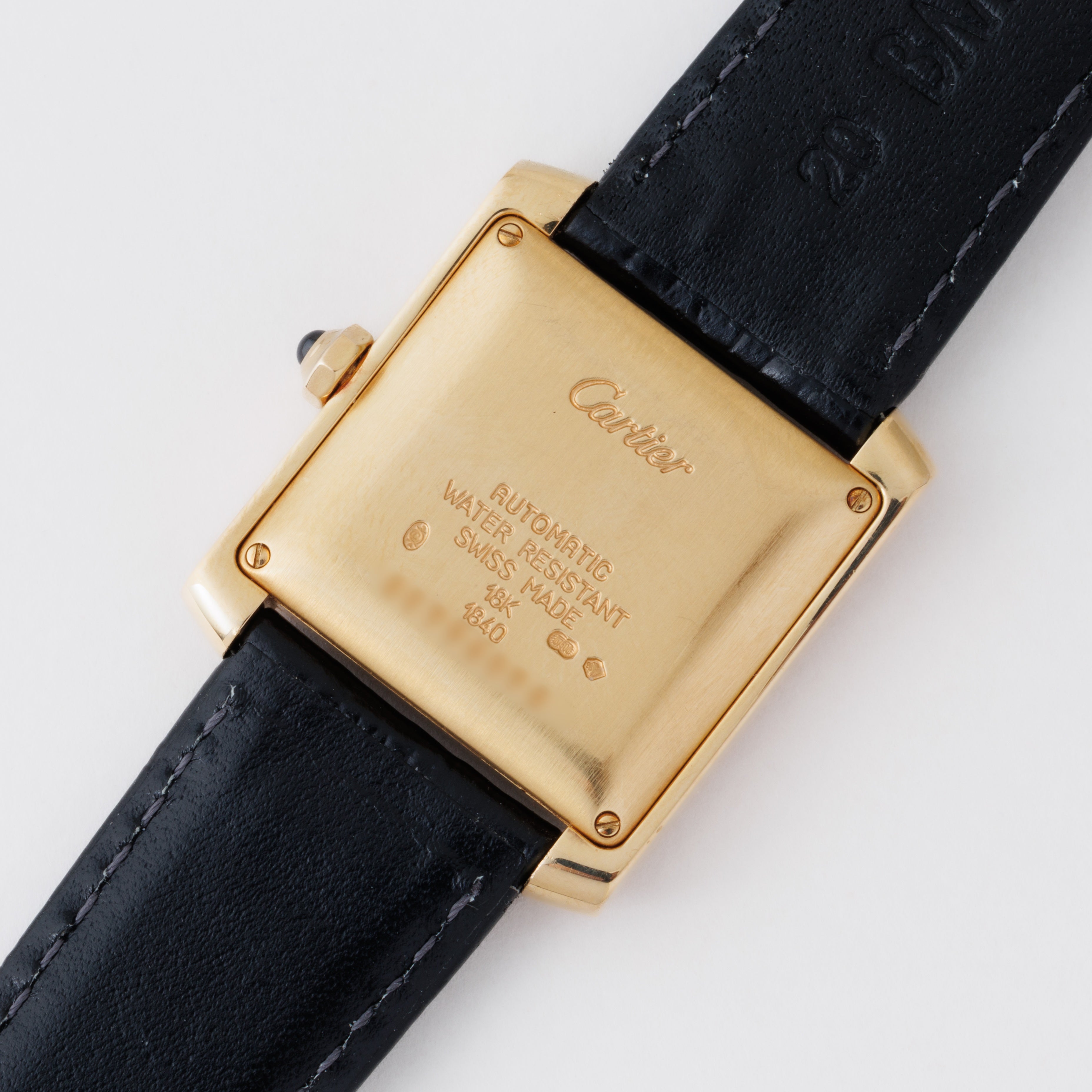 カルティエ 18金無垢タンク フランセーズ LMサイズ 1990年代製 ギョーシェダイヤル 純正尾錠付き