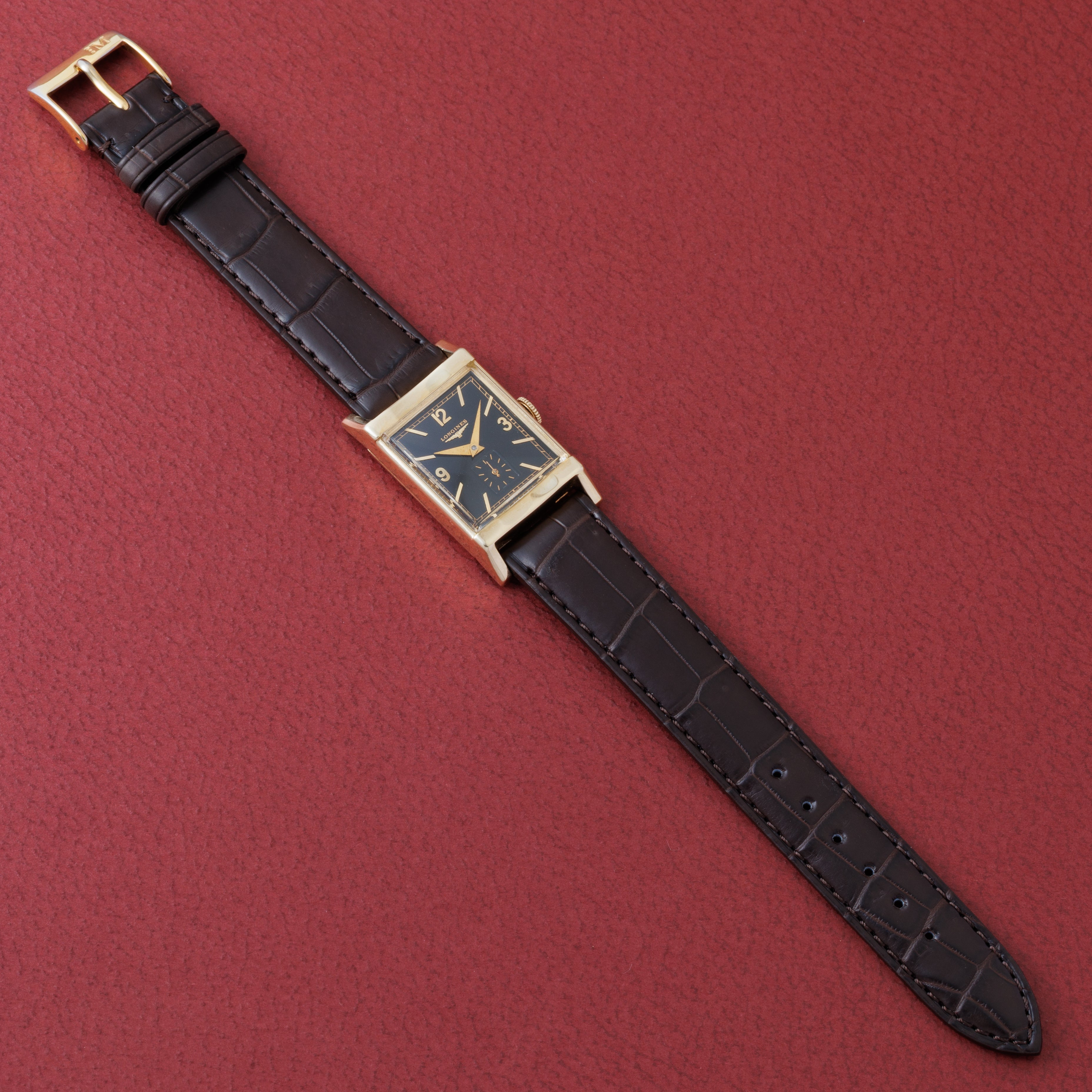 ロンジン 角金 1940年代製 ギルトダイヤル 14KYG