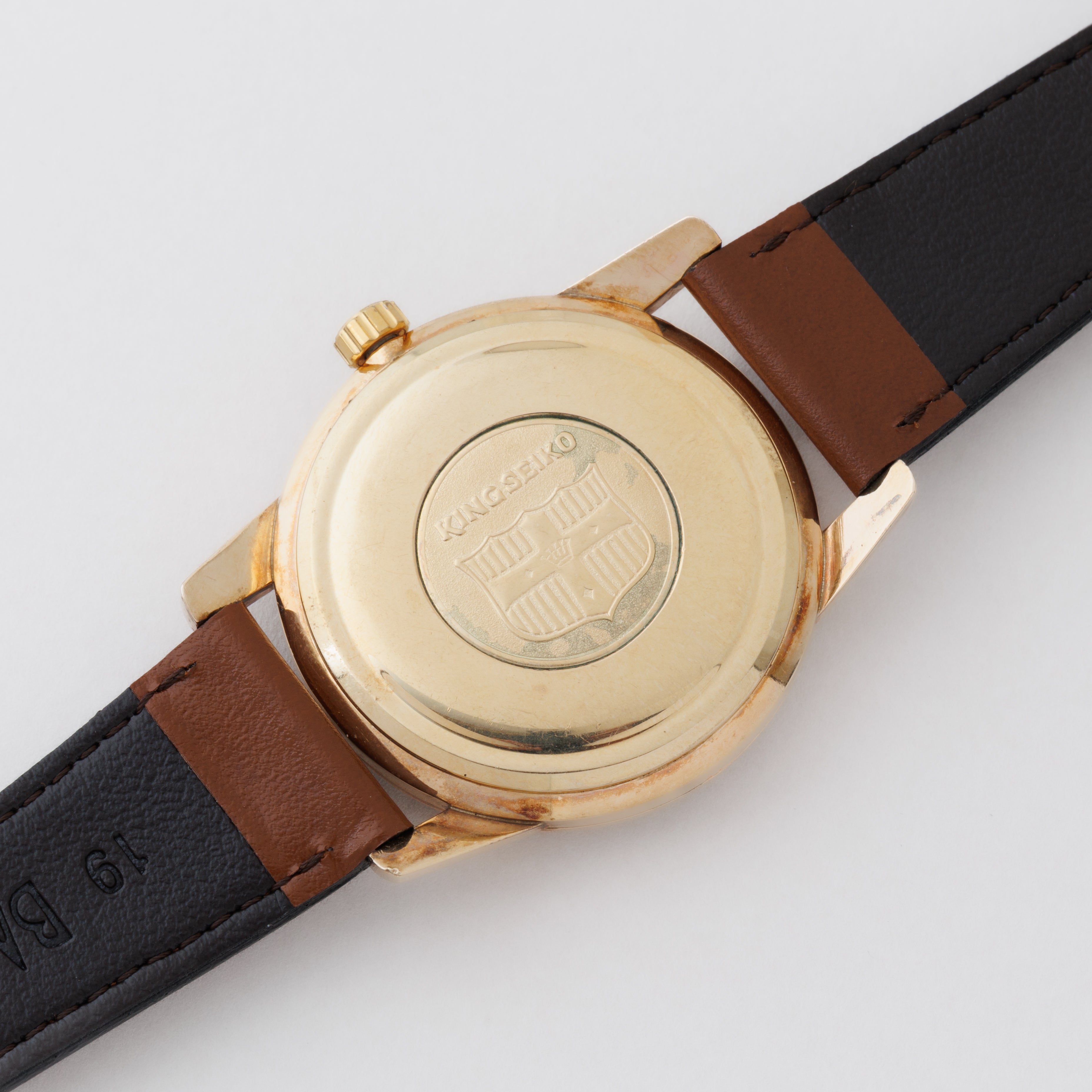 キングセイコー 44KS 手巻き 1968年製 Ref.44-2000 AGF 金張り 楯メダリオン 純正尾錠付き美品