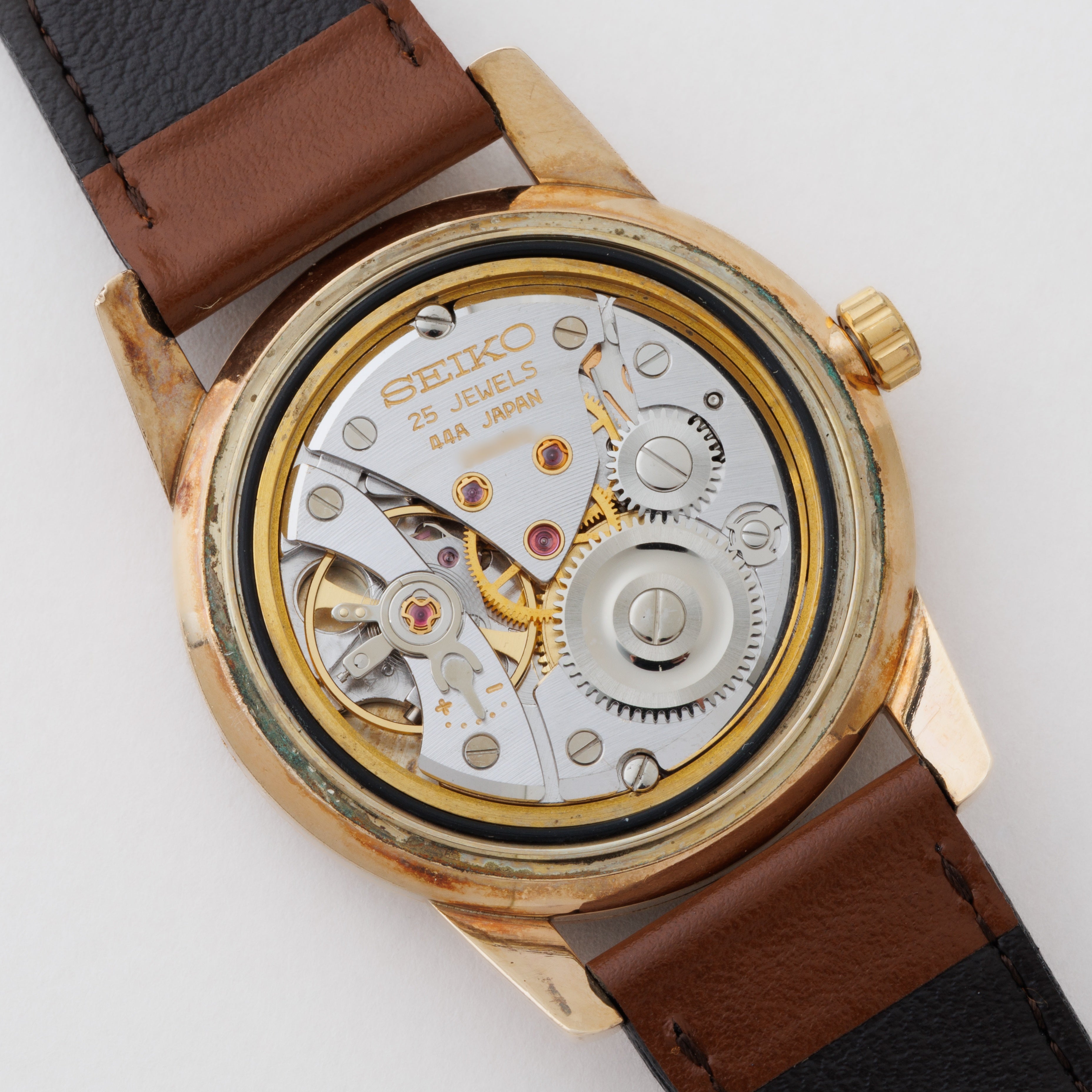 キングセイコー 44KS 手巻き 1968年製 Ref.44-2000 AGF 金張り 楯メダリオン 純正尾錠付き美品