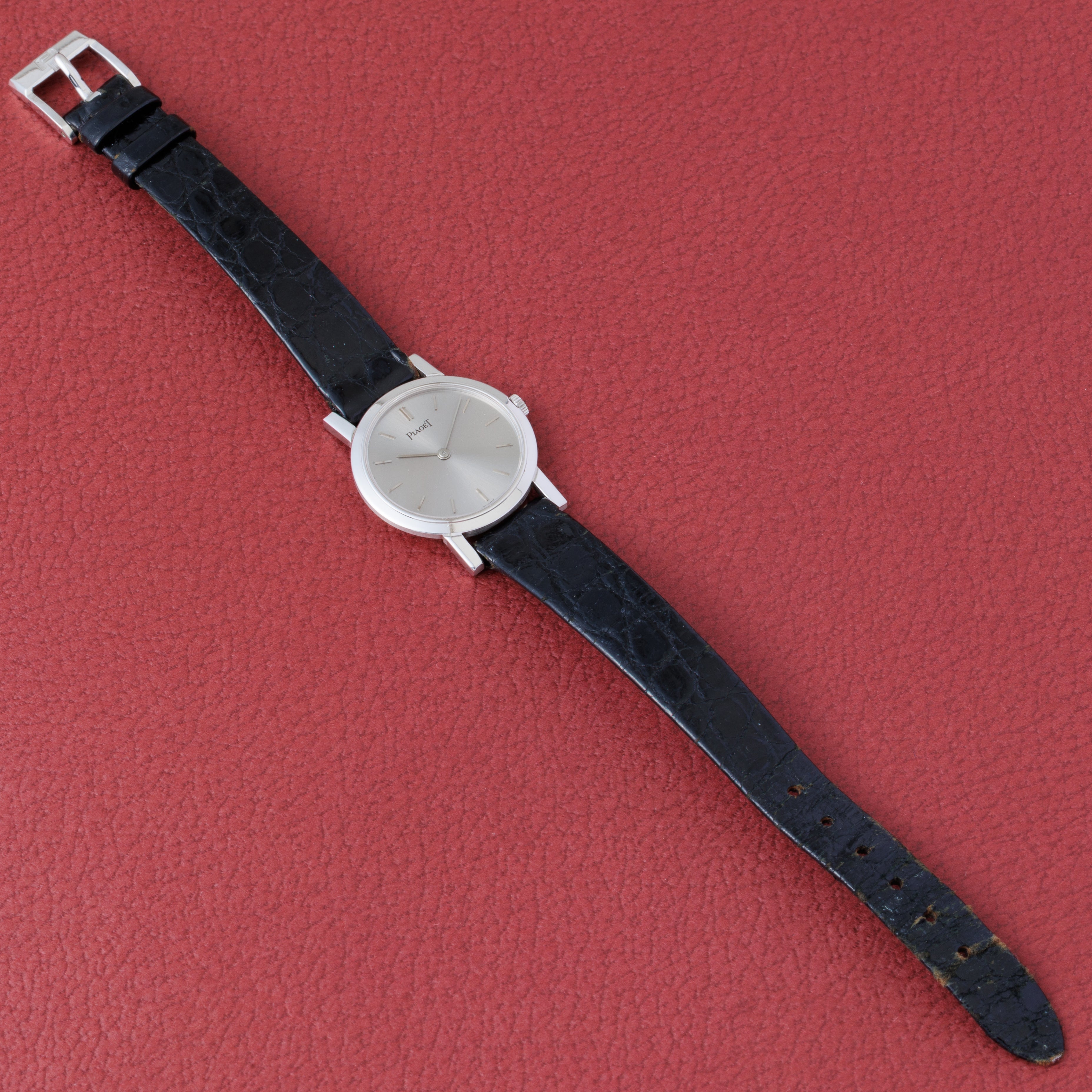 ピアジェ 18KWG 1980年代製 レディースモデル 純正尾錠付き 手巻き