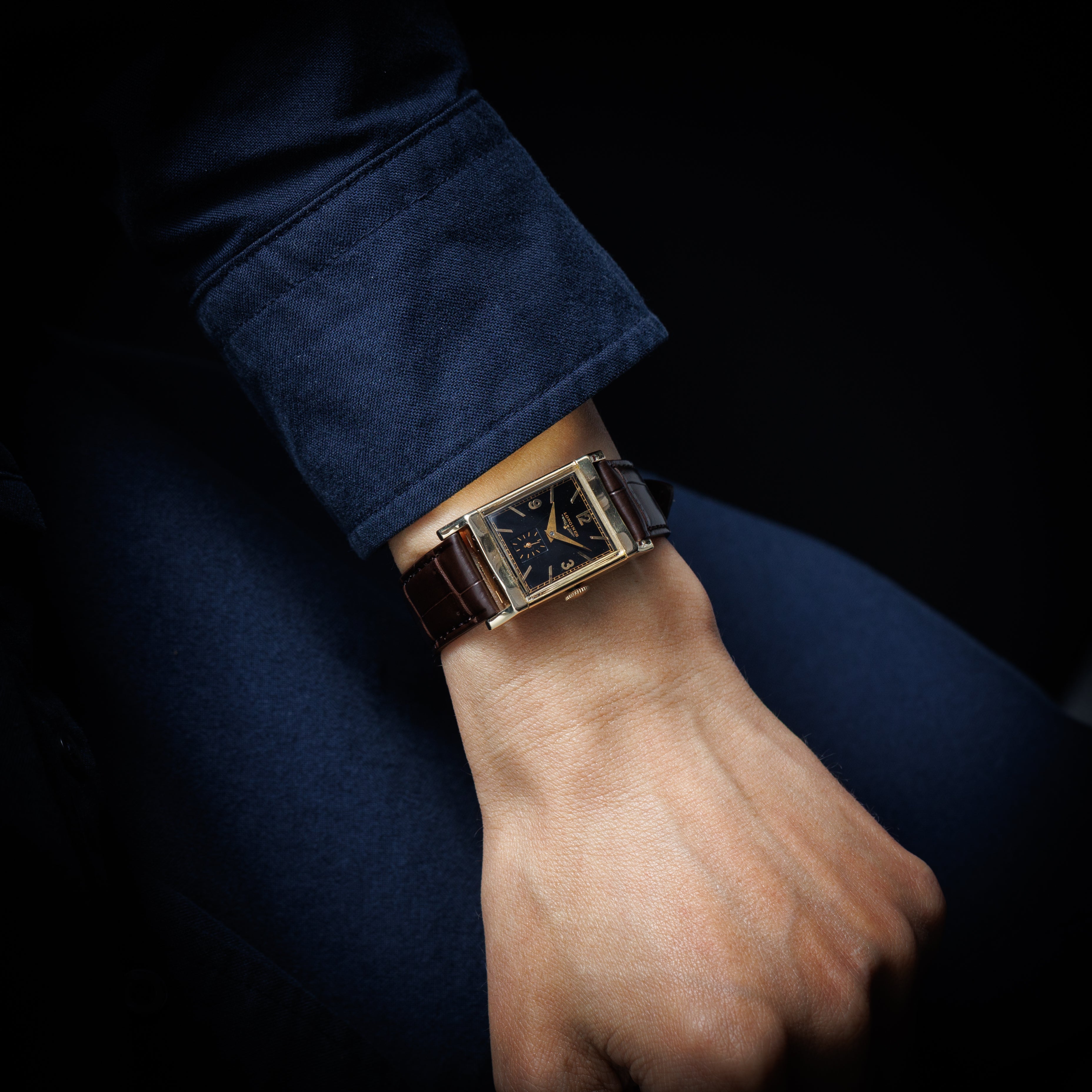 ロンジン 角金 1940年代製 ギルトダイヤル 14KYG