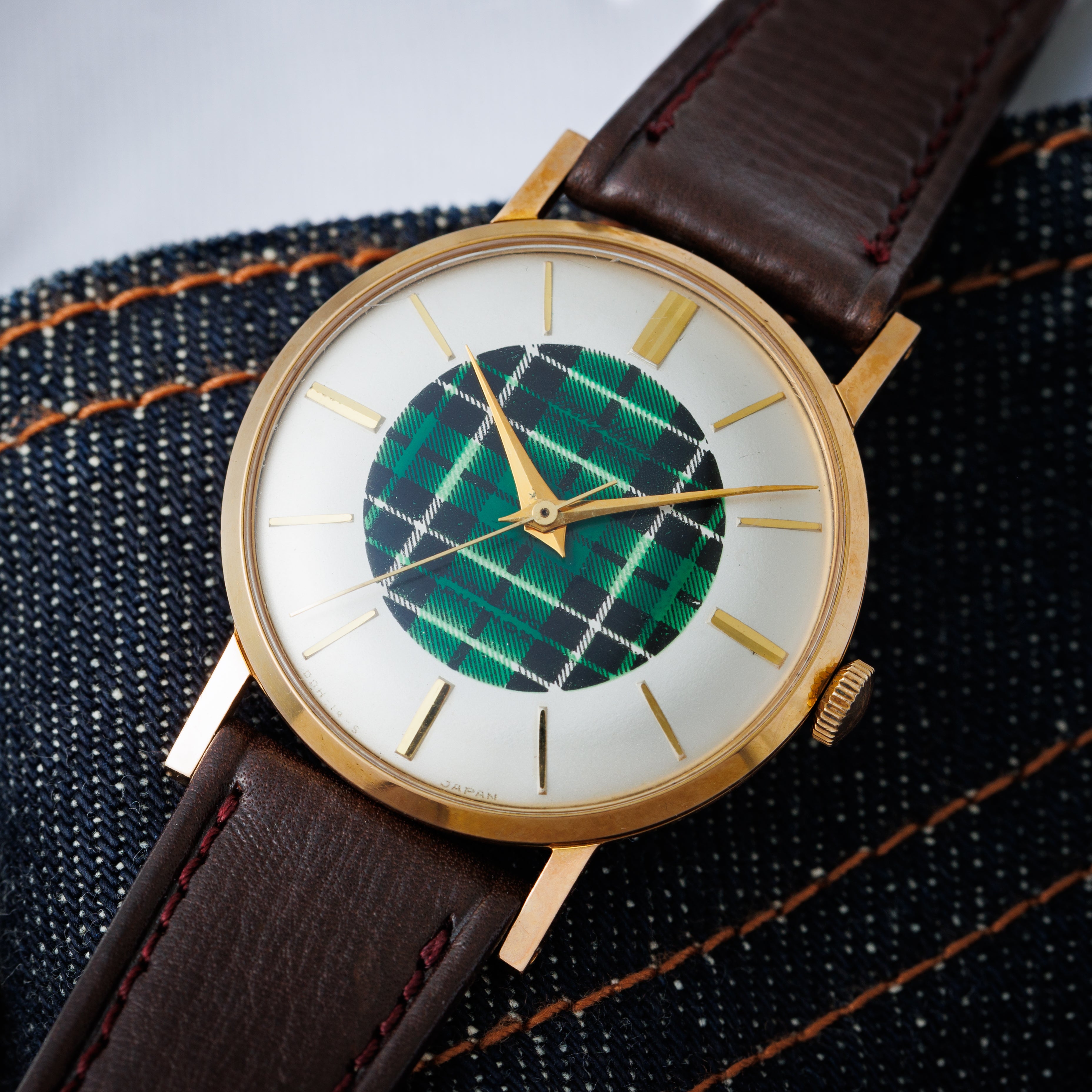 シチズン ホーマー 1961年製 Ref.HO 140302 手巻き C.G.P. グリーンチェックダイヤル 純正尾錠付き