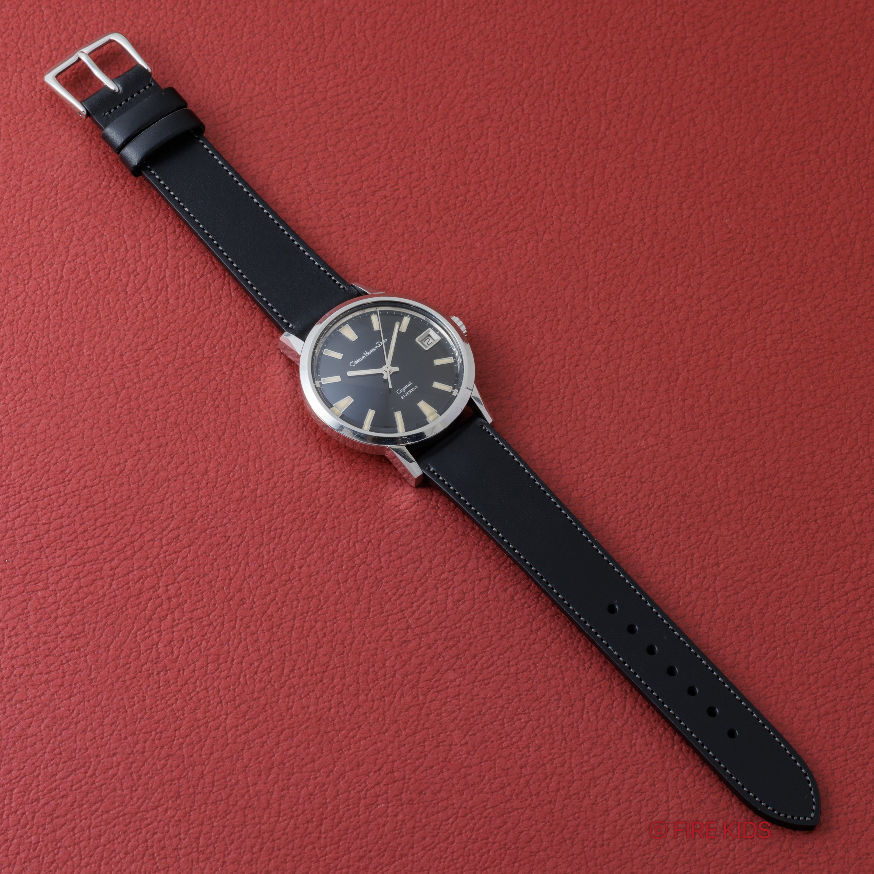 シチズン ホーマーデイト 1967年製 クリスタル ブラックダイヤル 手巻