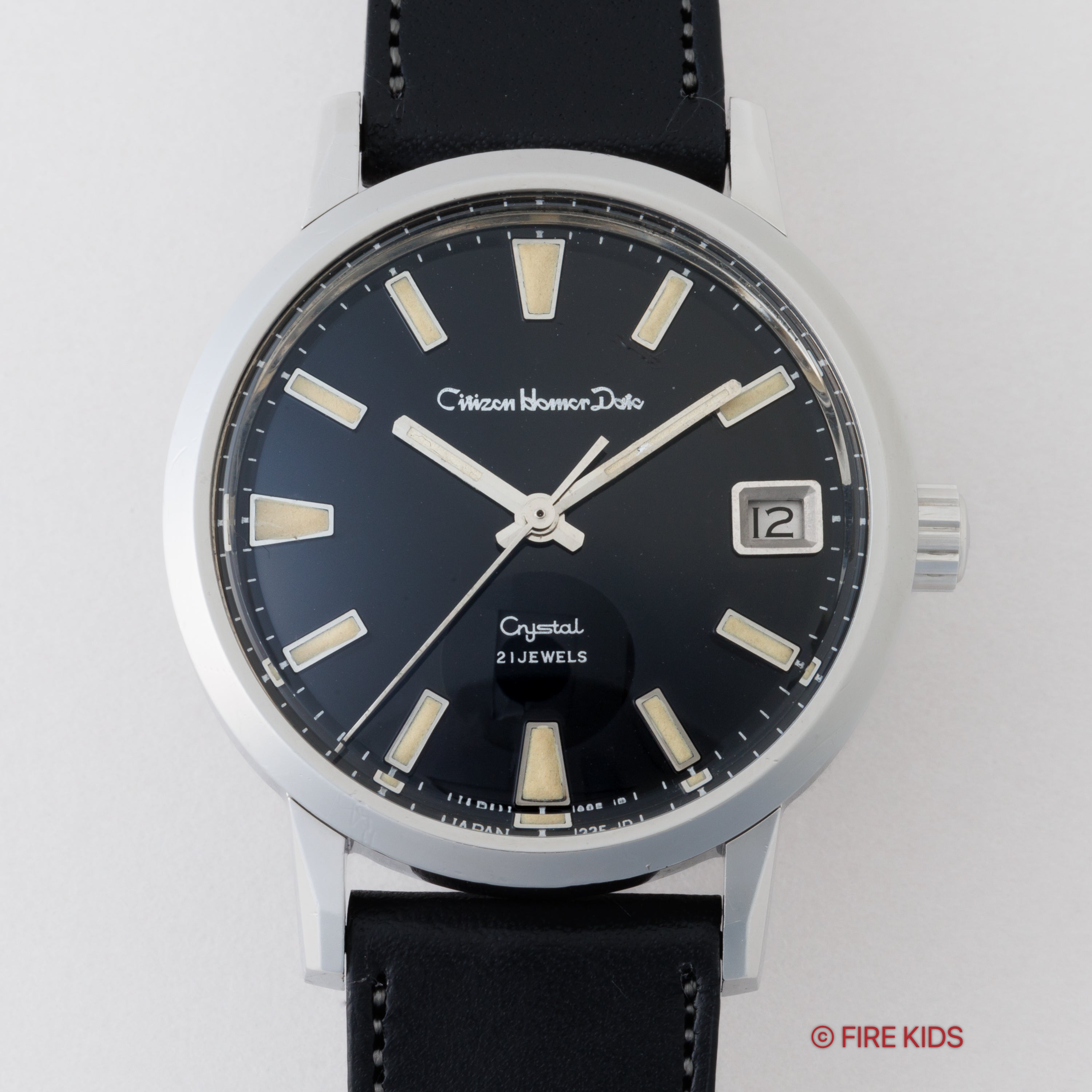 シチズン ホーマーデイト 1967年製 クリスタル ブラックダイヤル 手巻