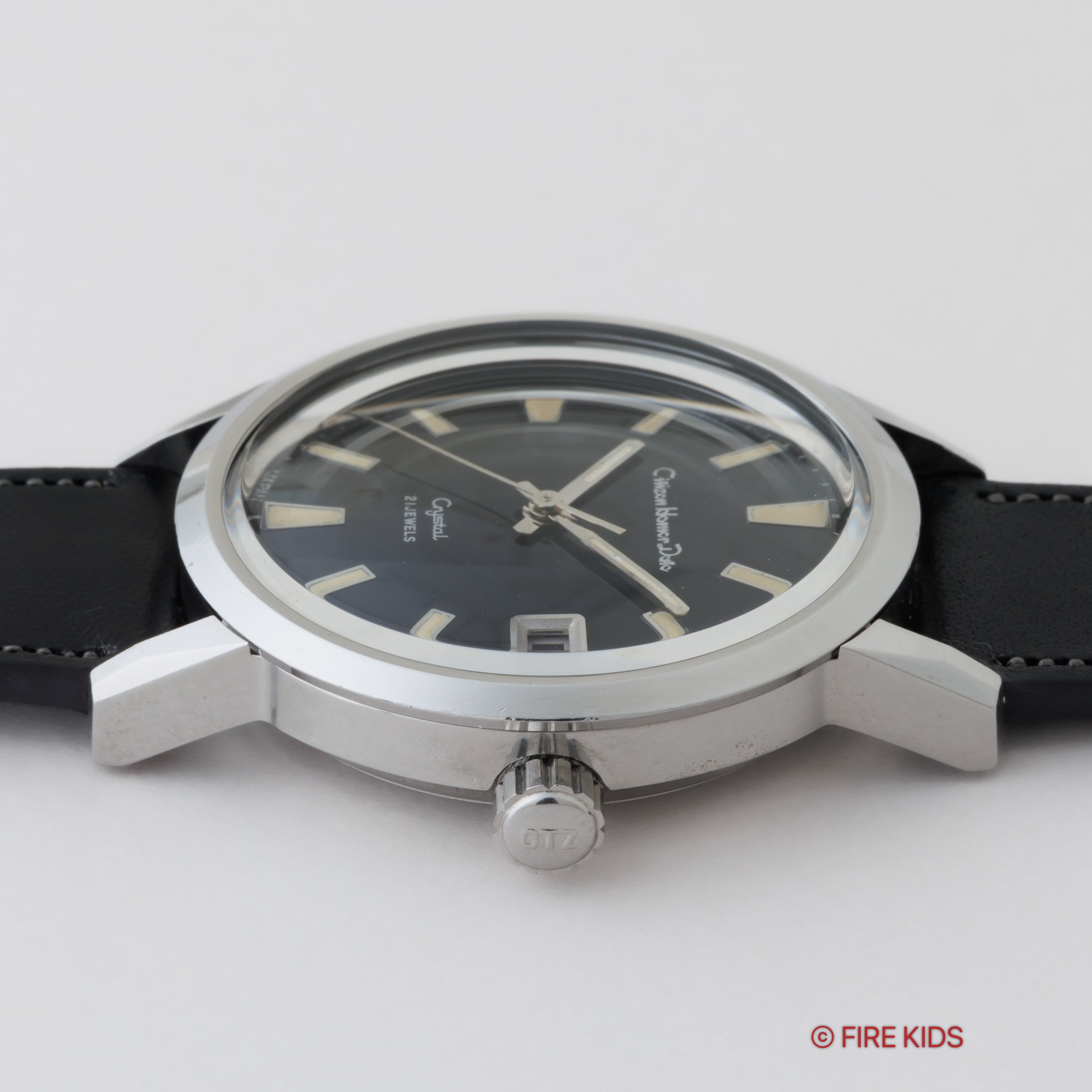 シチズン ホーマーデイト 1967年製 クリスタル ブラックダイヤル 手巻