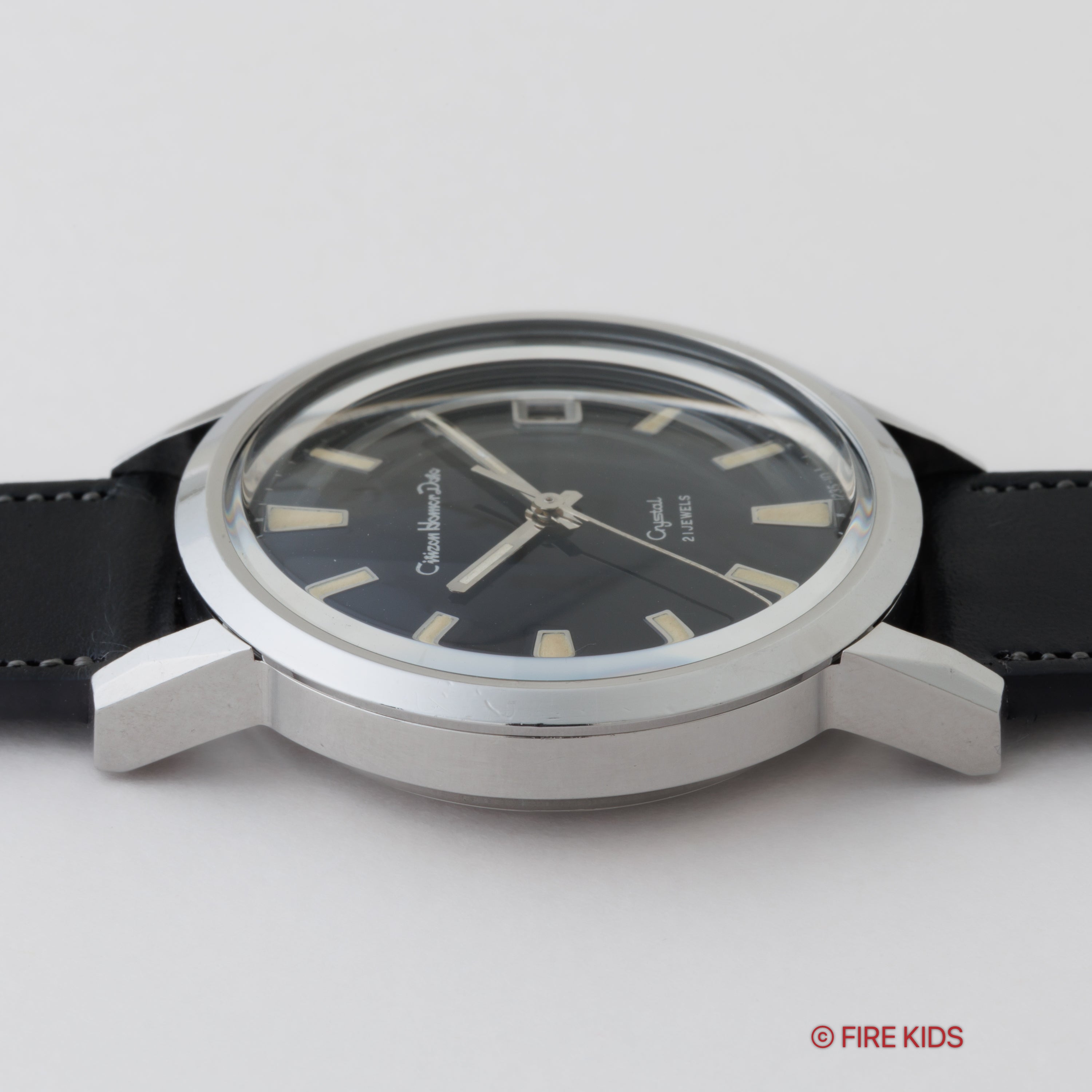 シチズン ホーマーデイト 1967年製 クリスタル ブラックダイヤル 手巻