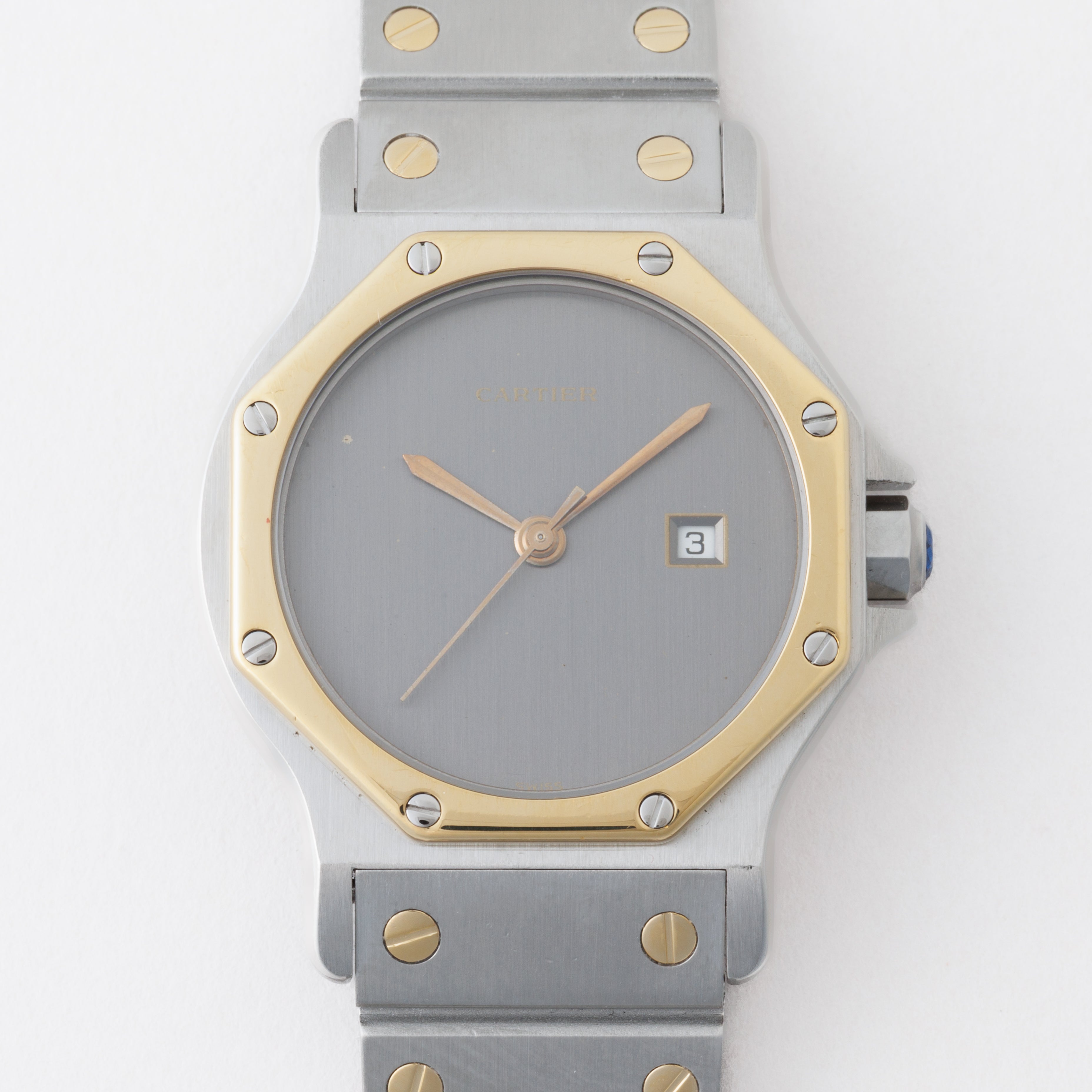 カルティエ サントス オクタゴン 1980年代製 Ref.2966 LMサイズ コンビ ゴーストダイヤル