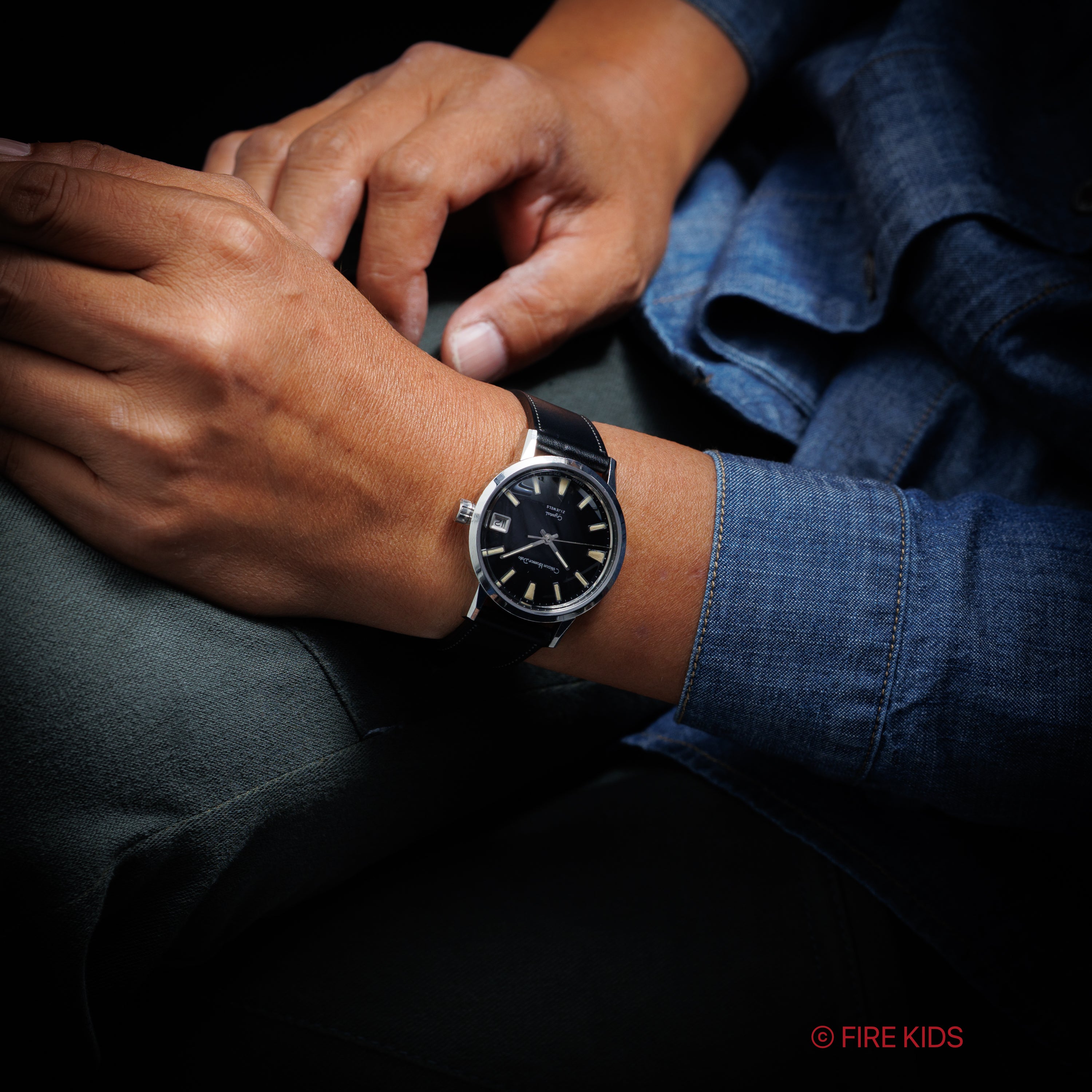 シチズン ホーマーデイト 1967年製 クリスタル ブラックダイヤル 手巻