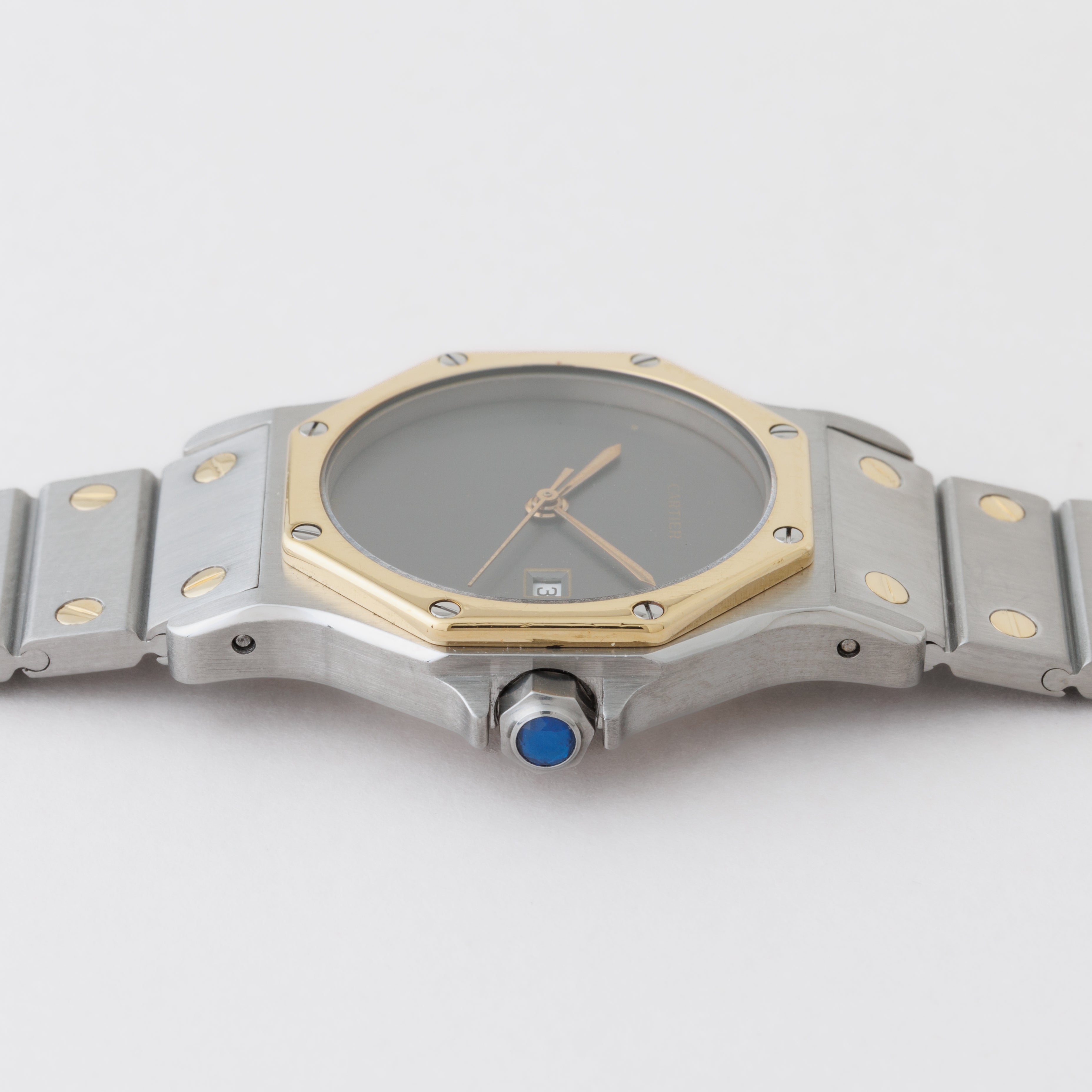 カルティエ サントス オクタゴン 1980年代製 Ref.2966 LMサイズ コンビ ゴーストダイヤル