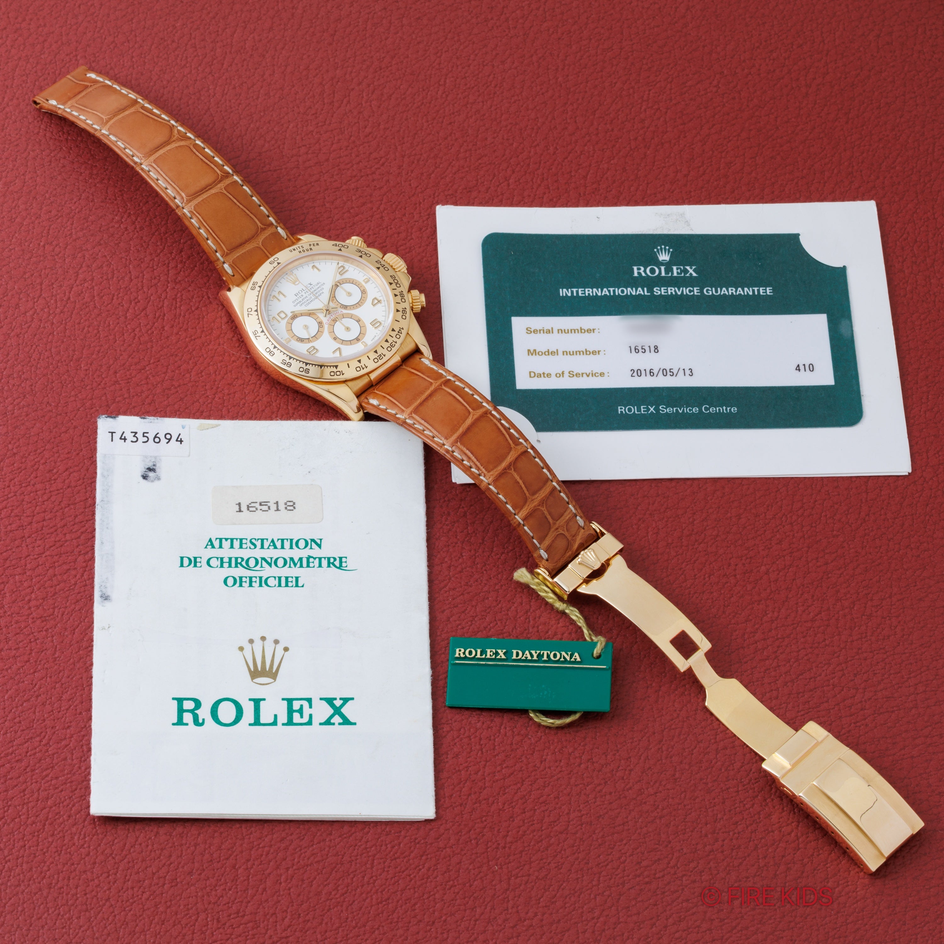ロレックス デイトナ 1996年製 Ref.16518 Cal.4030 18金イエローゴールド ギャランティ・タグ・国際サービス保証書付