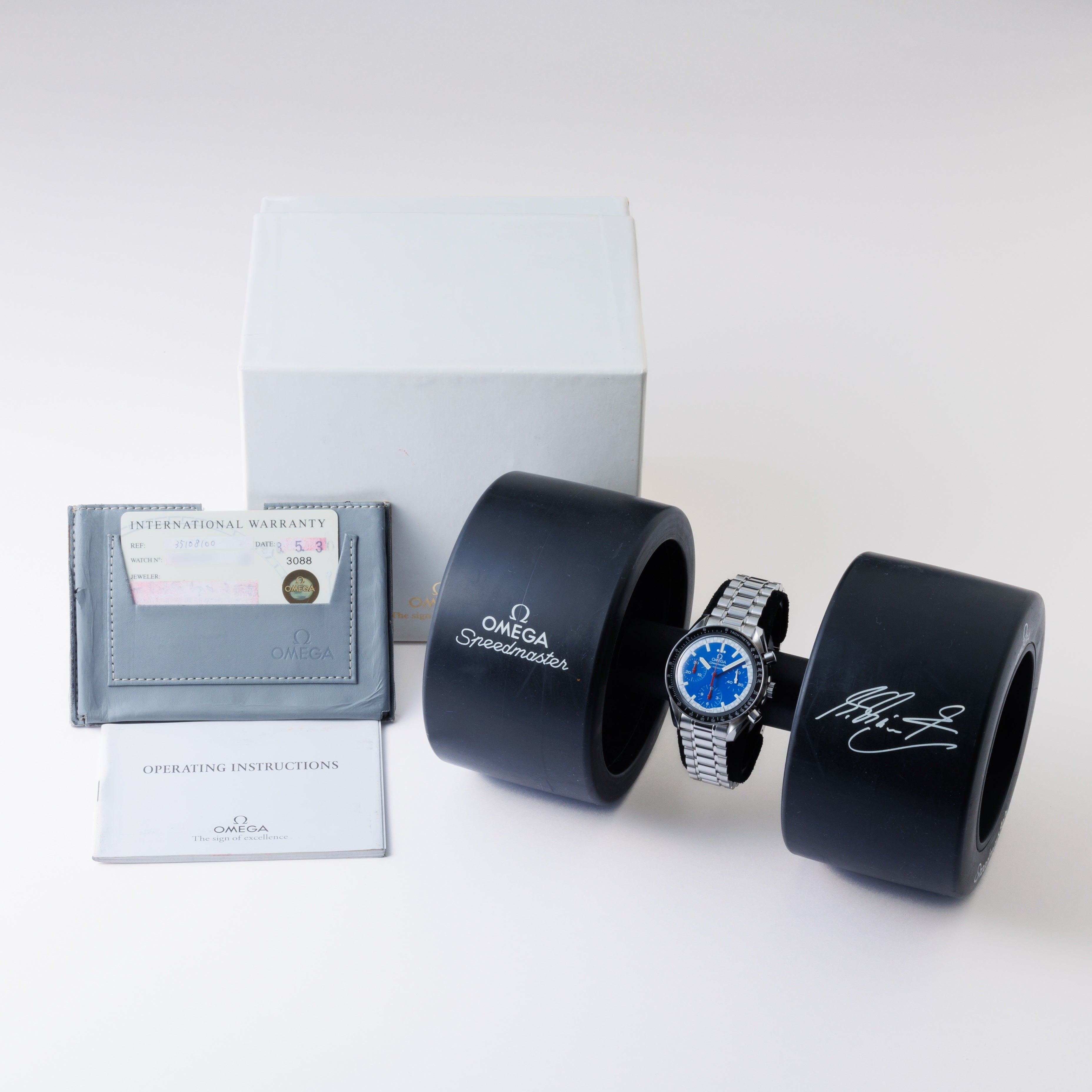 オメガ スピードマスター レーシング 1998年製 Ref.3510.81 ブルーダイヤル 箱、ギャラ付き