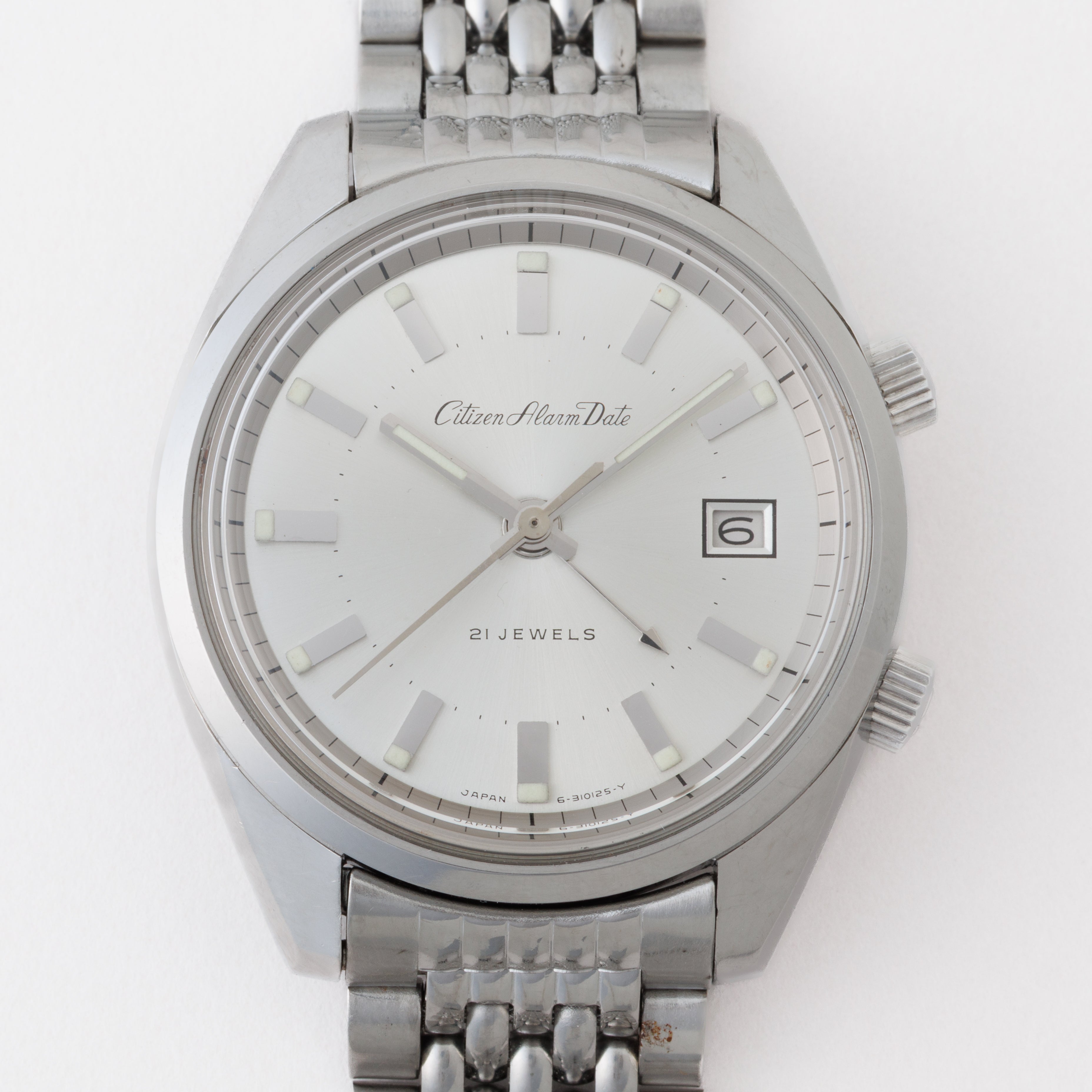 シチズン アラームデイト シルバーダイヤル 1969年製 純正ブレス付き