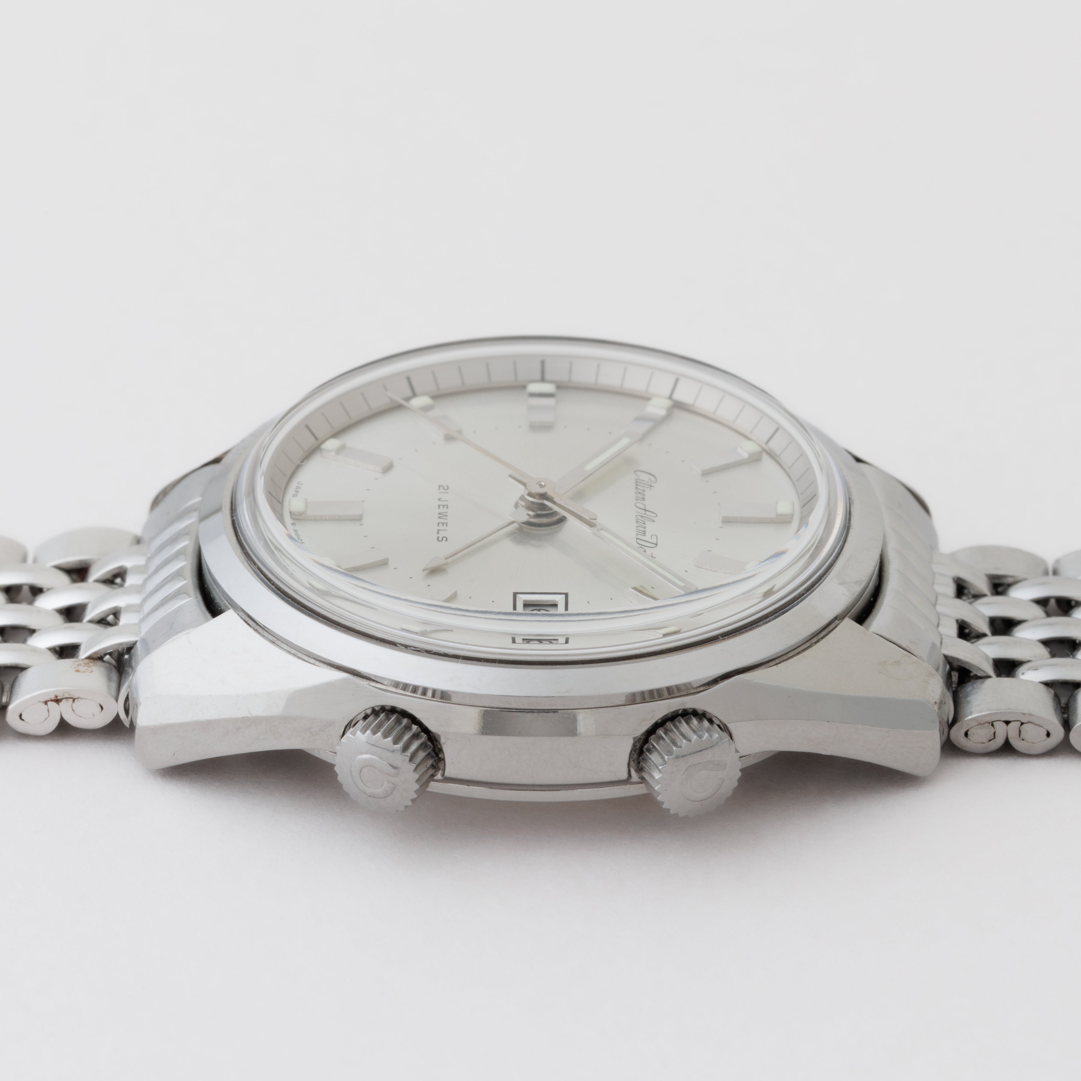 シチズン アラームデイト シルバーダイヤル 1969年製 純正ブレス付き