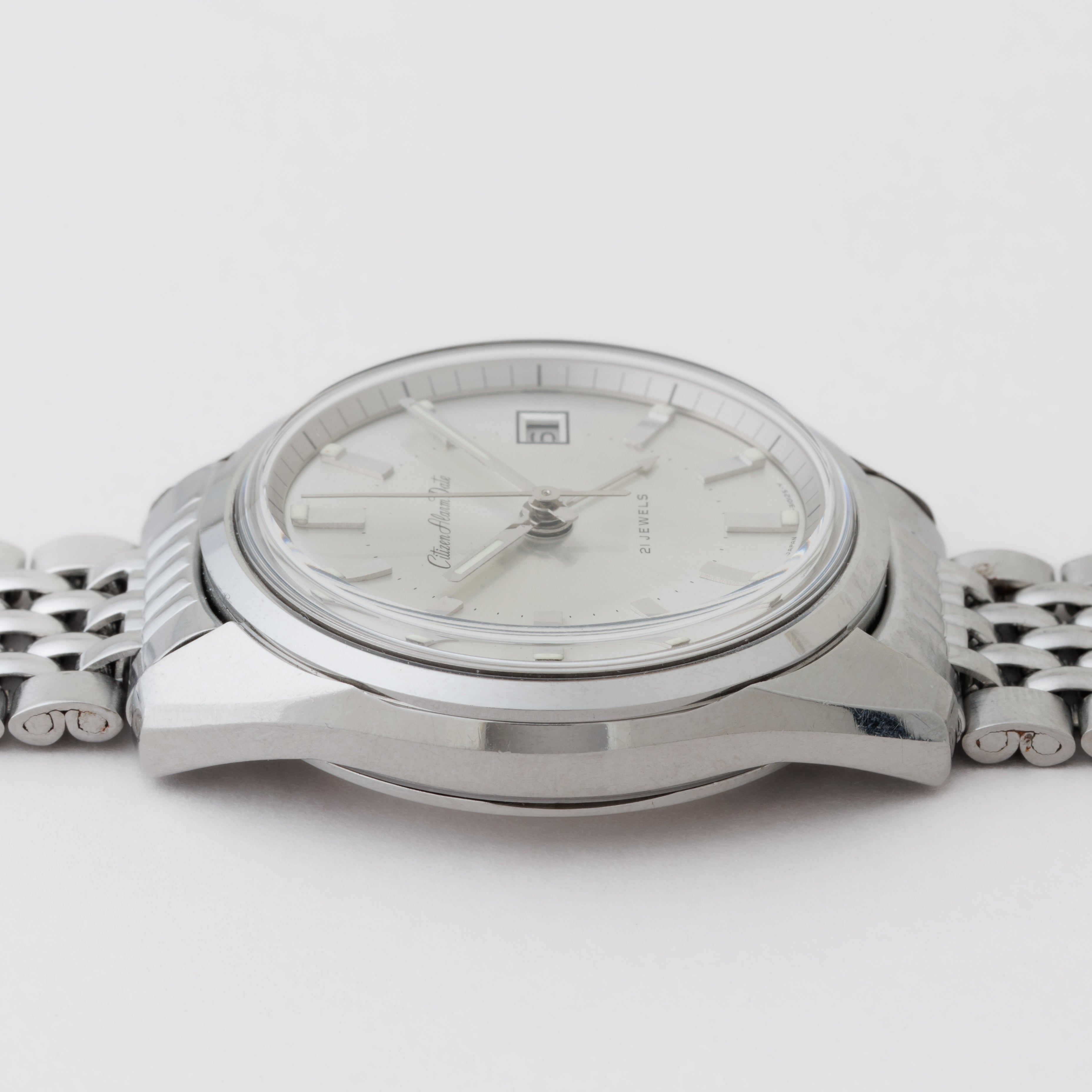 シチズン アラームデイト シルバーダイヤル 1969年製 純正ブレス付き