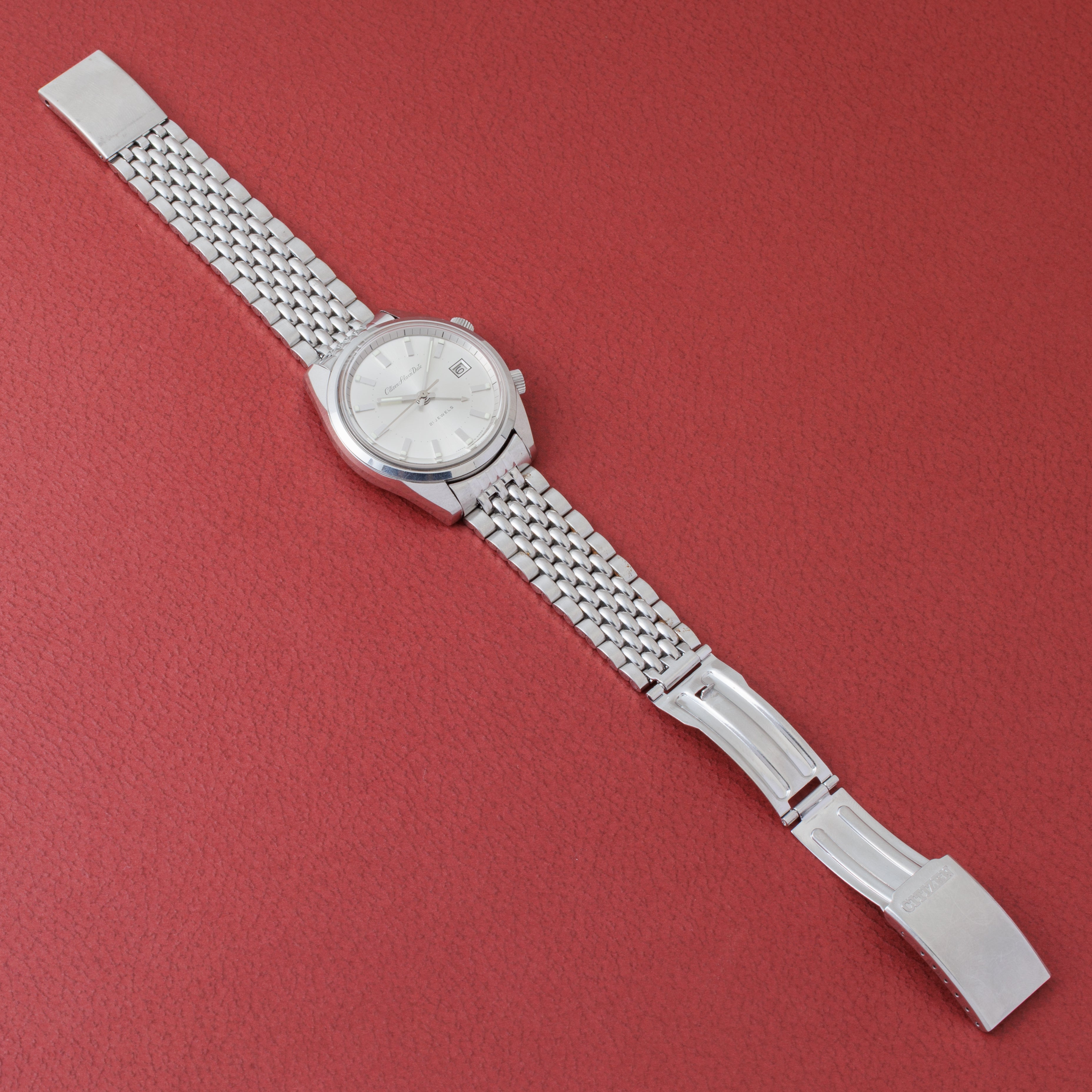 シチズン アラームデイト シルバーダイヤル 1969年製 純正ブレス付き