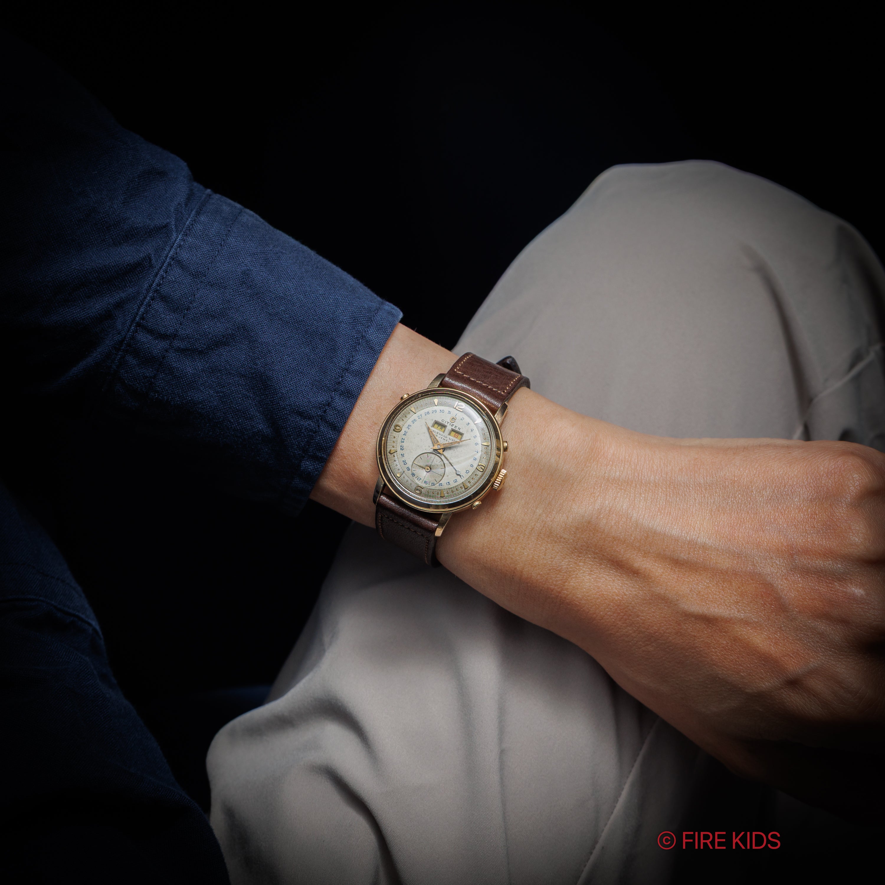 シチズン カレンダーウォッチ1950年代製 手巻き トリプルカレンダー