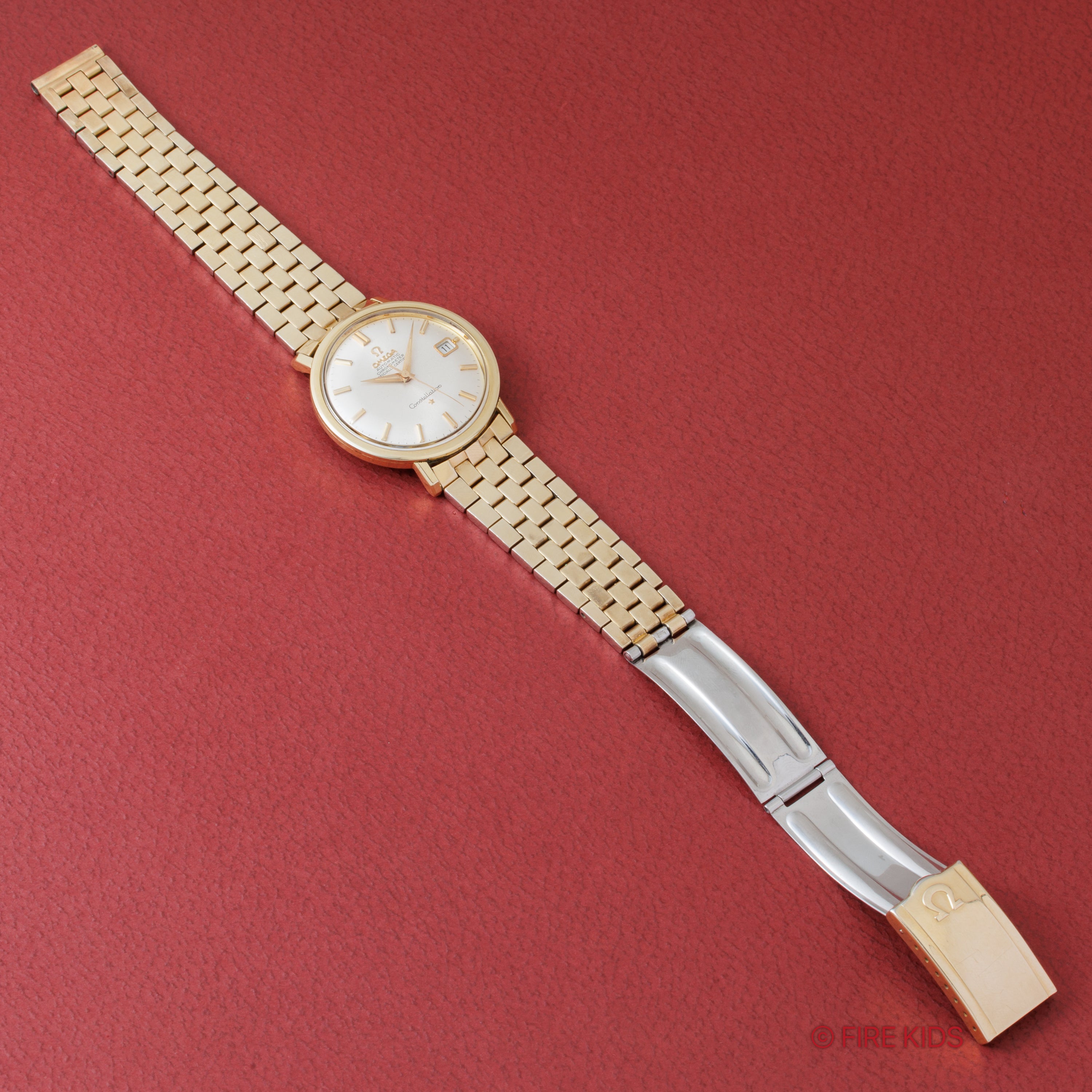オメガ コンステレーション ラウンドケース トップゴールド 自動巻き 1966年製 Ref.168.004 純正ブレス付き