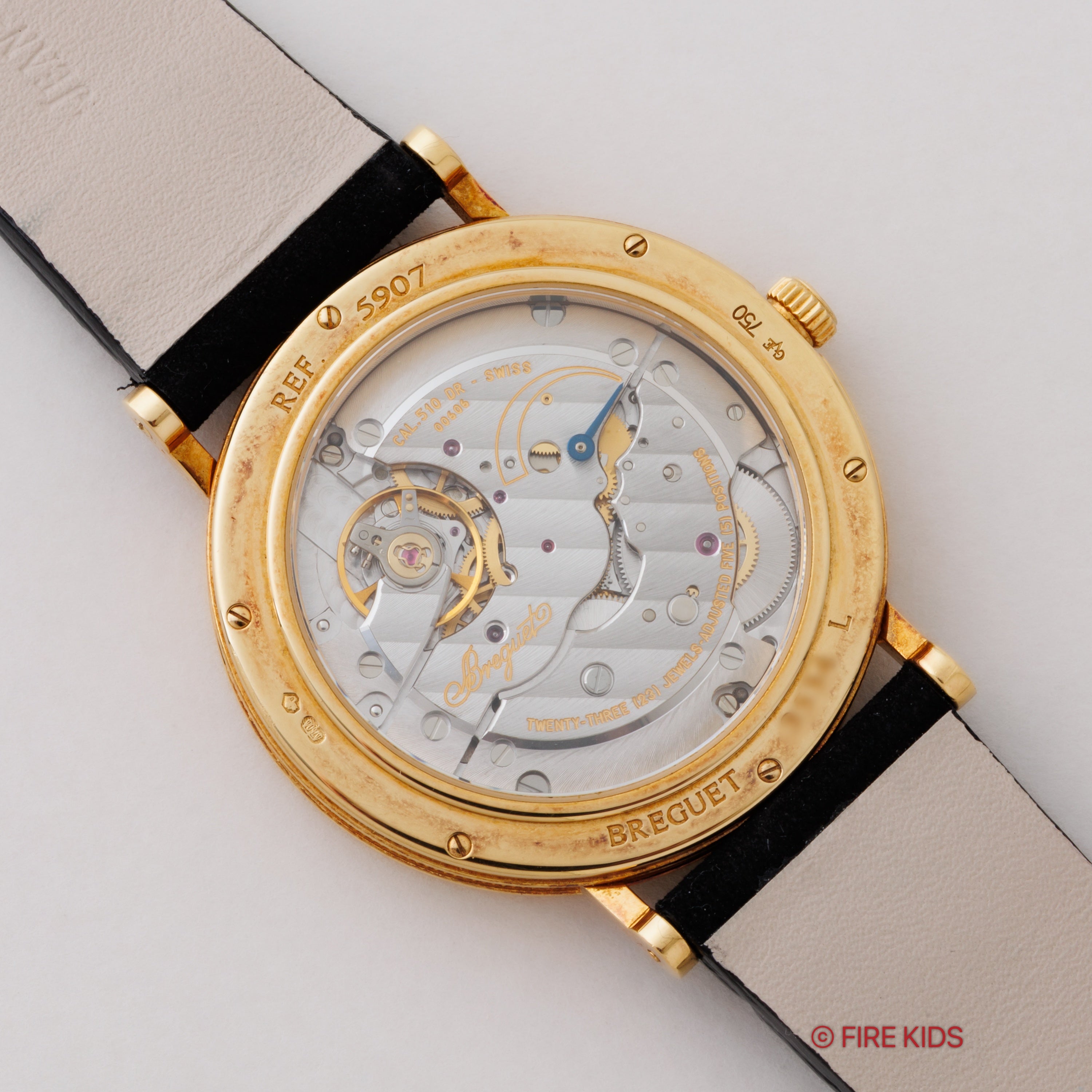 ブレゲ クラシック パワーリザーブ 18金無垢 1997年製 Ref.5907前期型 手巻き式 Cal.510DR 純正YG尾錠 箱、ギャラ付