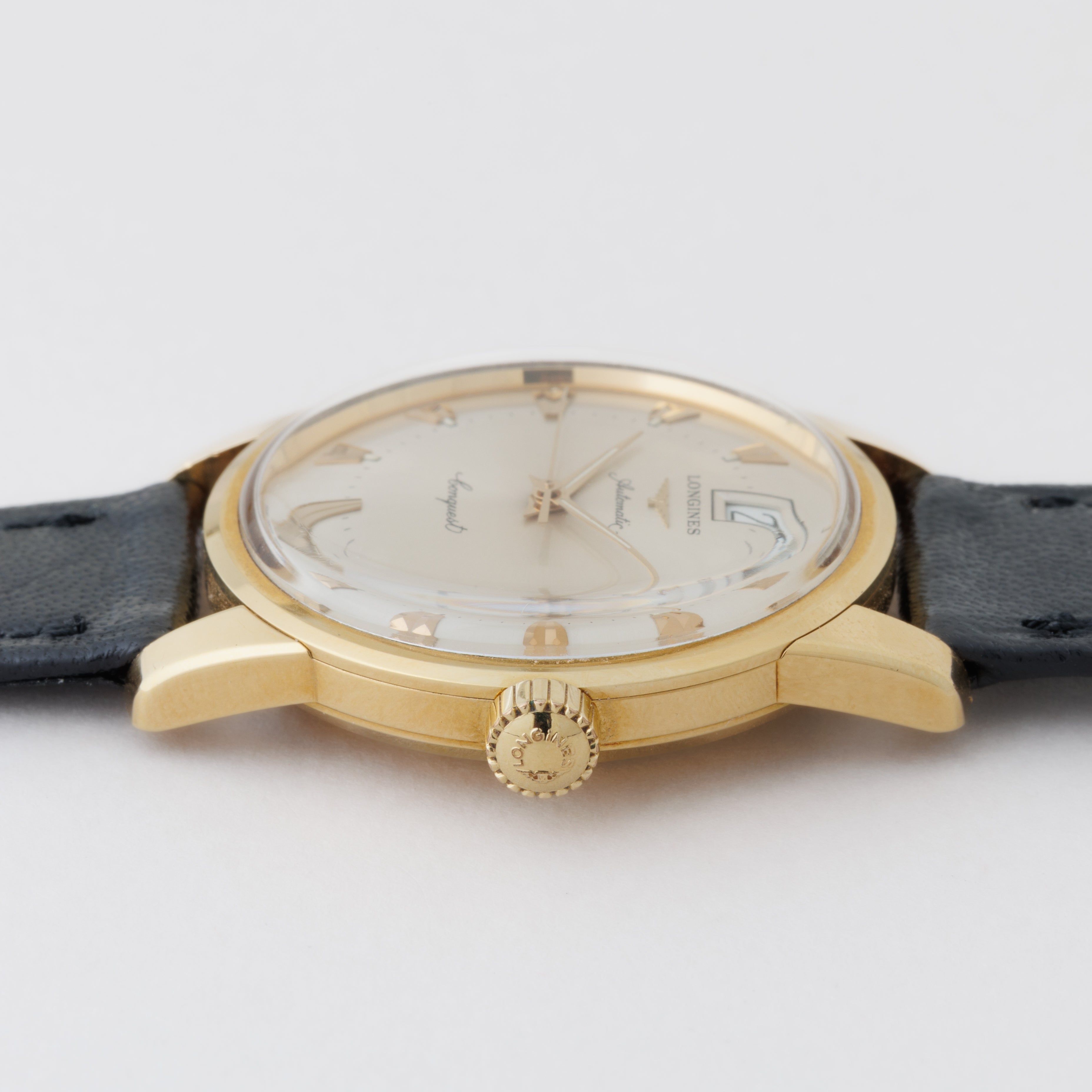 ロンジン コンクエスト復刻 18KYGモデル 1990年代製 1991年保証書 箱、純正18金無垢尾錠付き