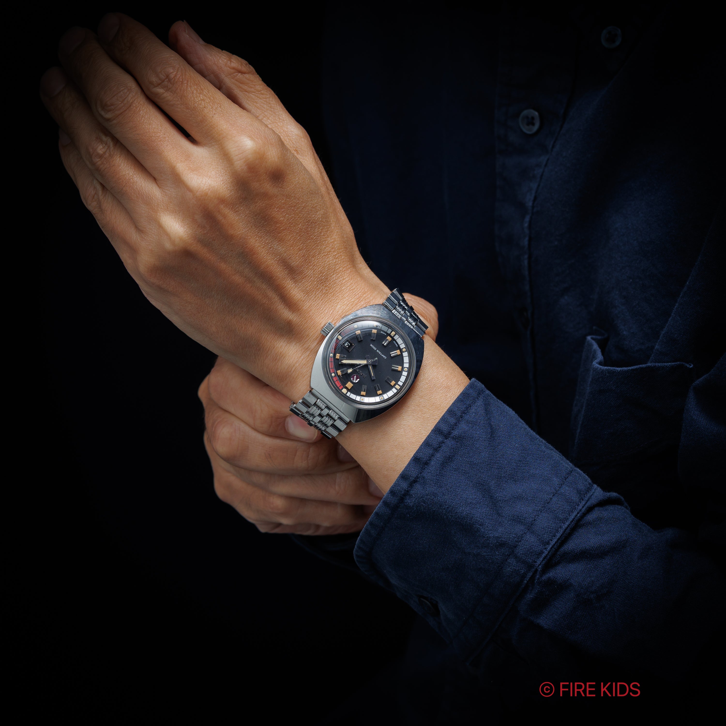 ラドー キャプテンクック 1960年代製 インナー回転ベゼル 自動巻 純正ステンレスブレス