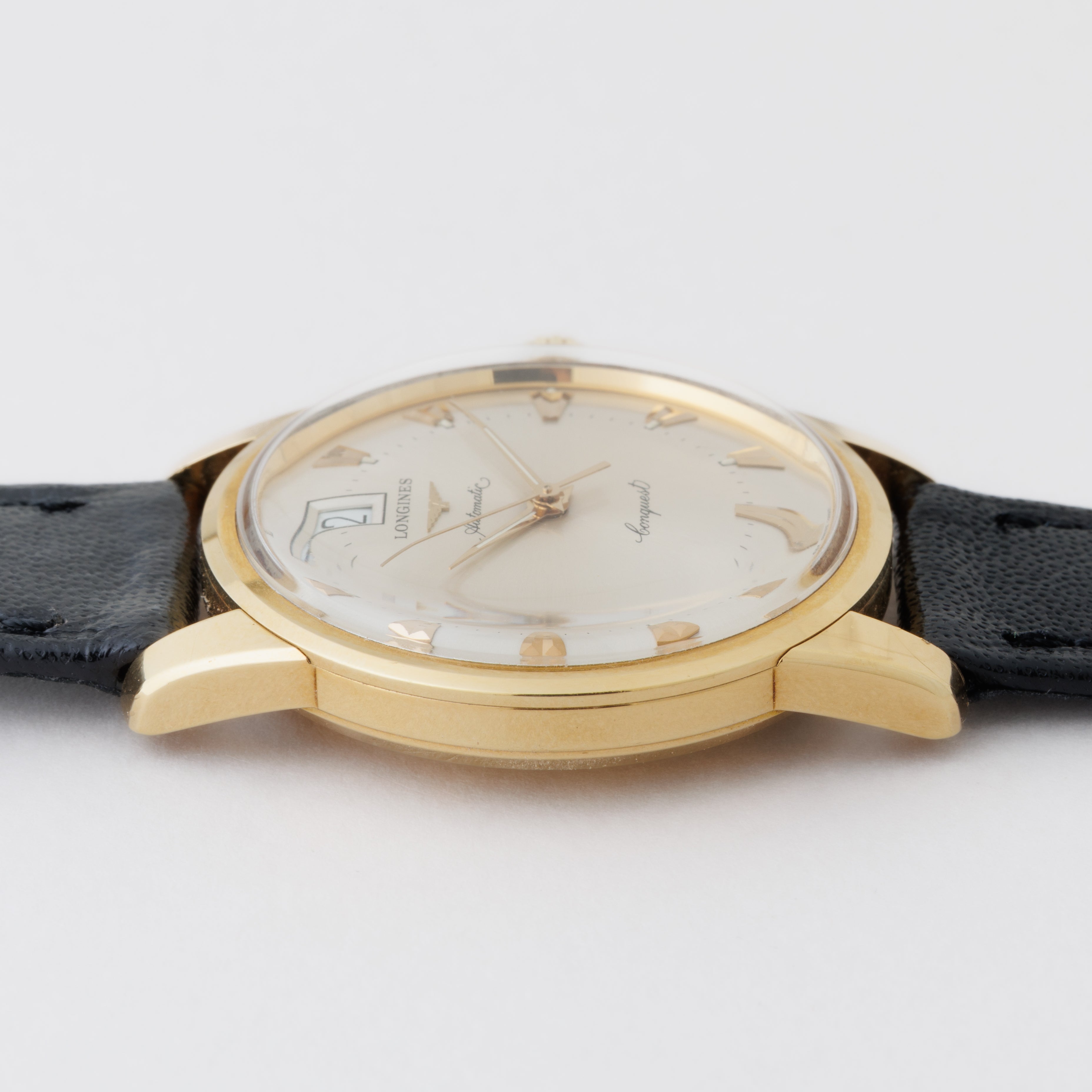 ロンジン コンクエスト復刻 18KYGモデル 1990年代製 1991年保証書 箱、純正18金無垢尾錠付き