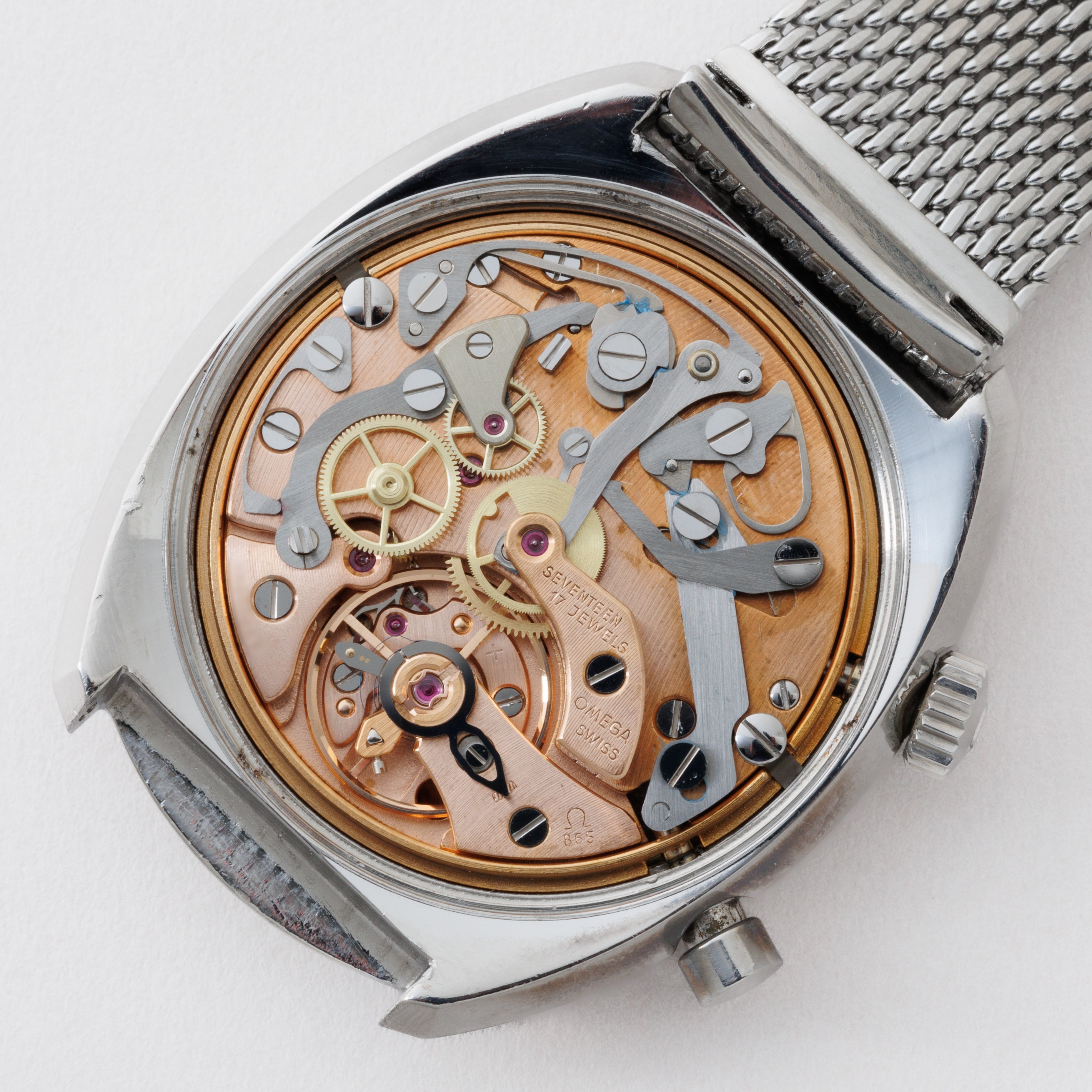 オメガ クロノストップ 1968年製 Ref.145.009 純正メッシュブレス