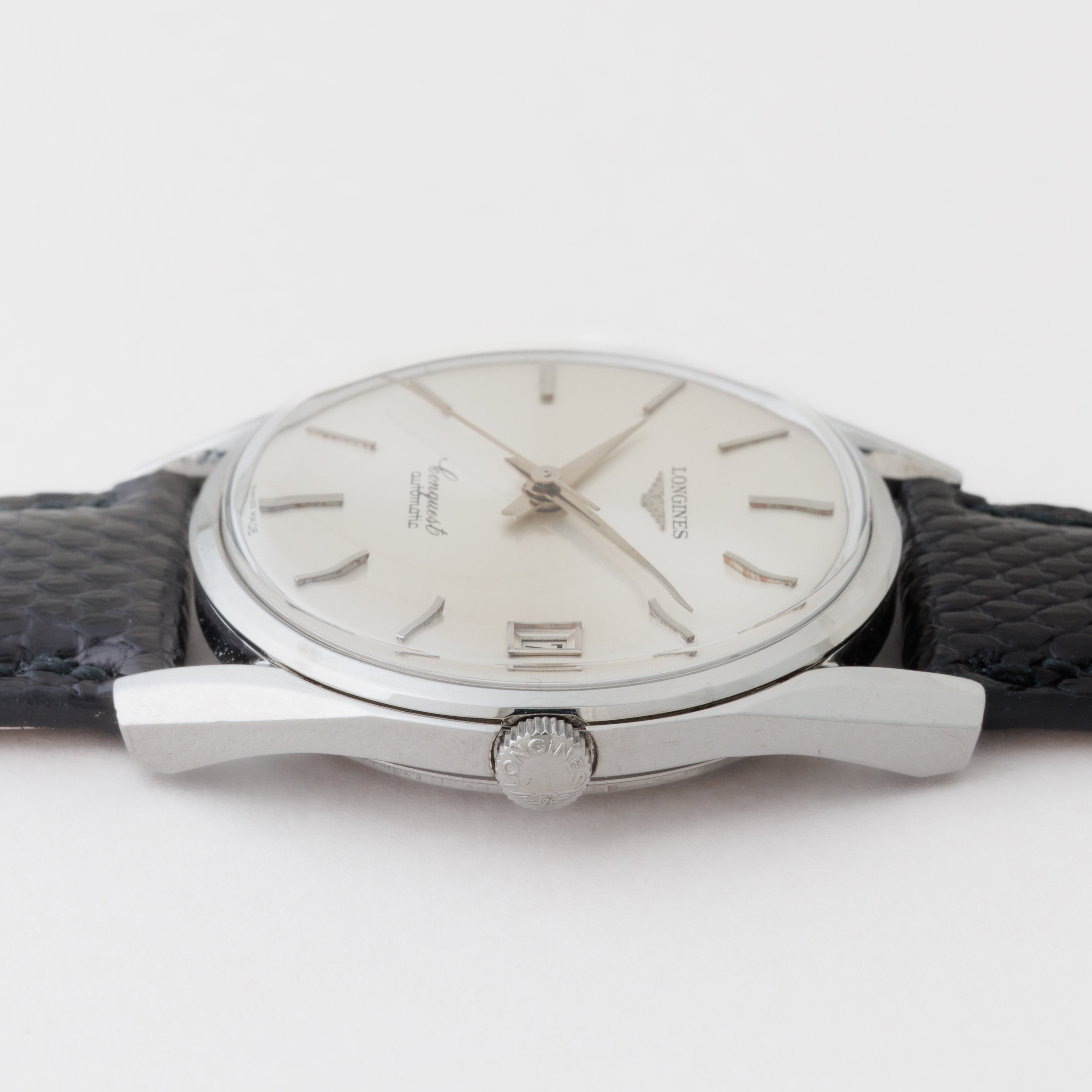 ロンジン コンクエスト1967年製 Ref.7171-5 ステンレスモデル 純正革ベルト、純正尾錠付き