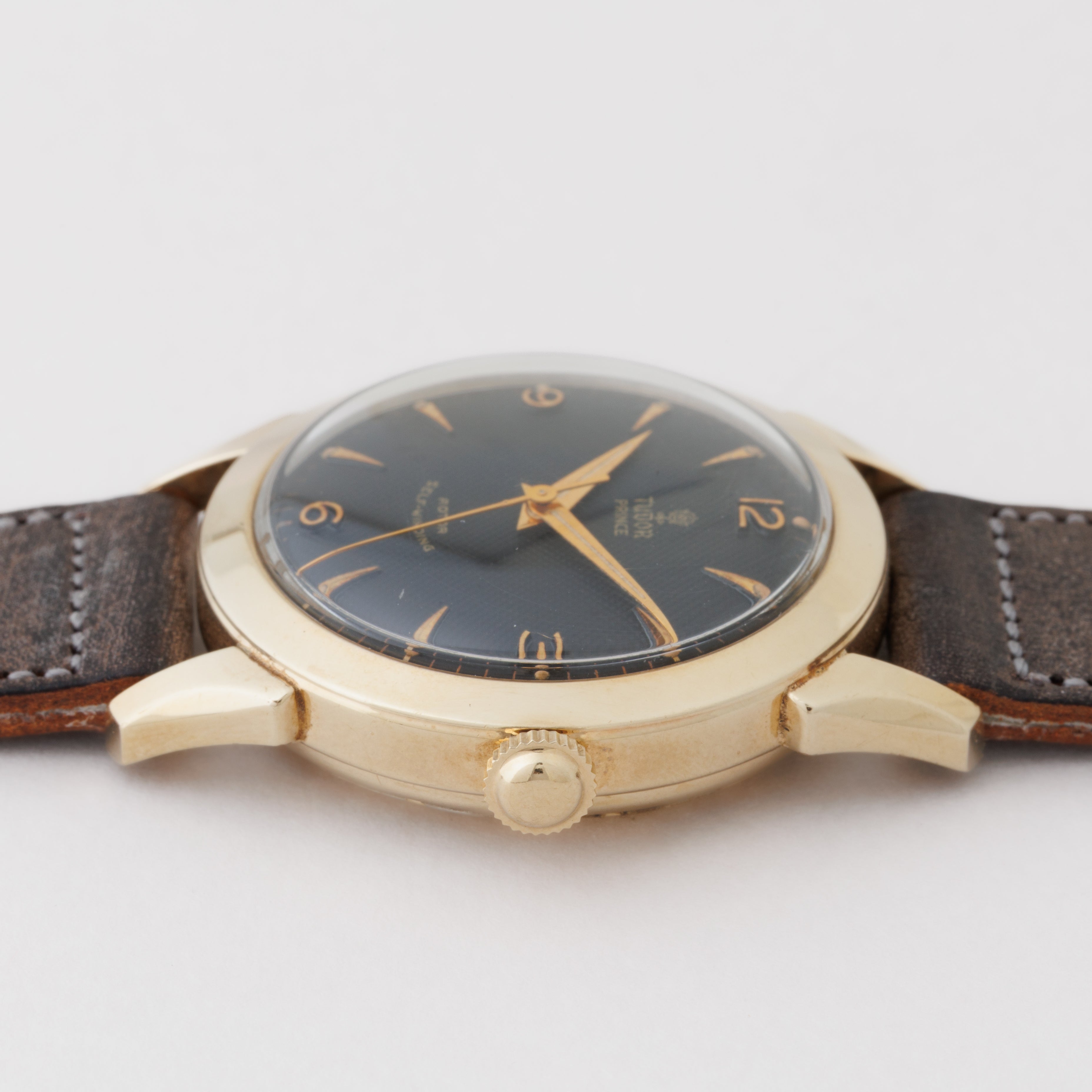 チューダー 小薔薇プリンス ブラックギョーシェダイヤル 1950年代製 自動巻 Cal.390 バタフライローター 10KGF