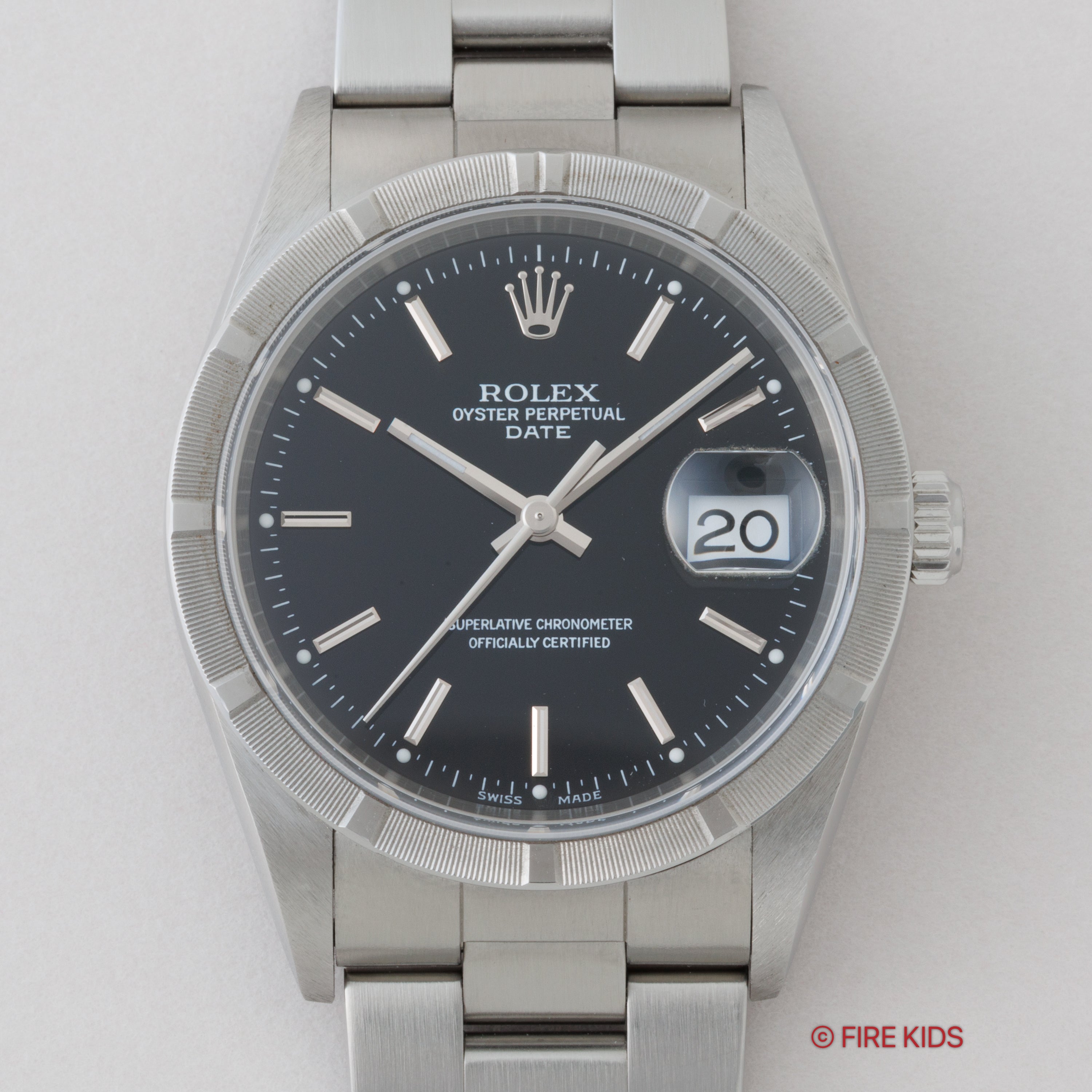 ロレックス オイスターパーペチュアルデイト 2002年製 Ref.15210 ブラックダイヤル 箱、冊子付き