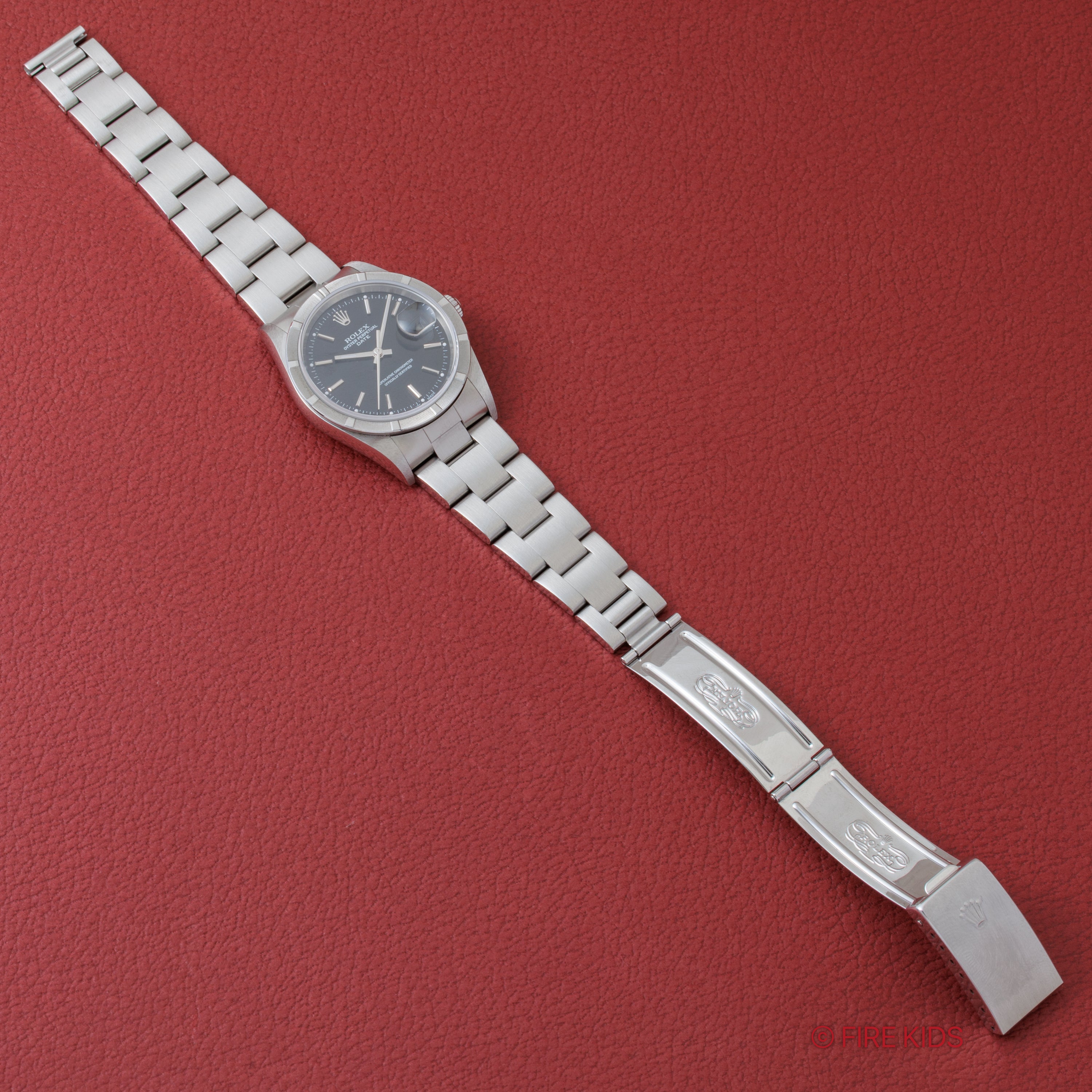 ロレックス オイスターパーペチュアルデイト 2002年製 Ref.15210 ブラックダイヤル 箱、冊子付き