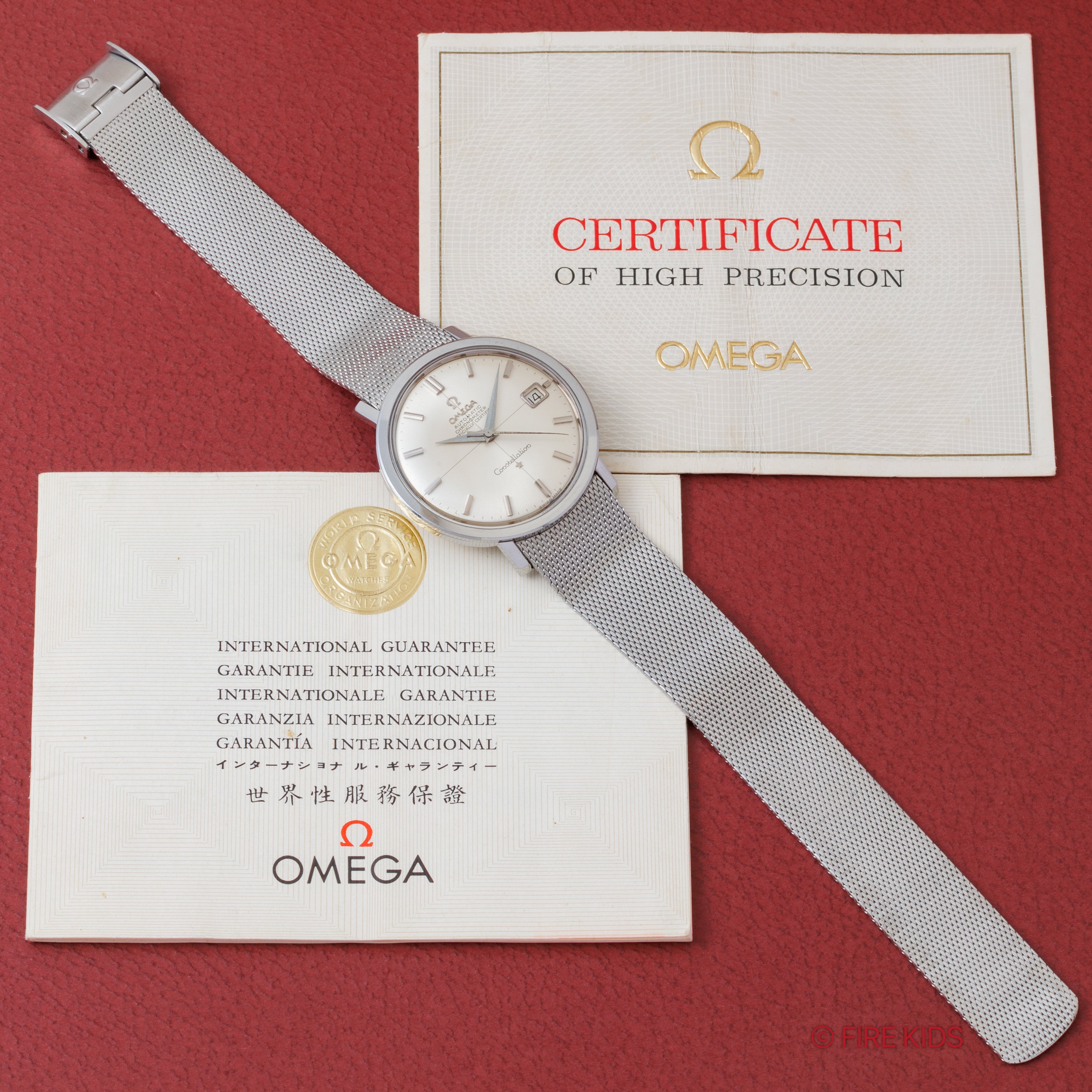 オメガ コンステレーション クロスライン ラウンドケース 1966年製 Ref.168.004 純正ブレス、ギャラ付き