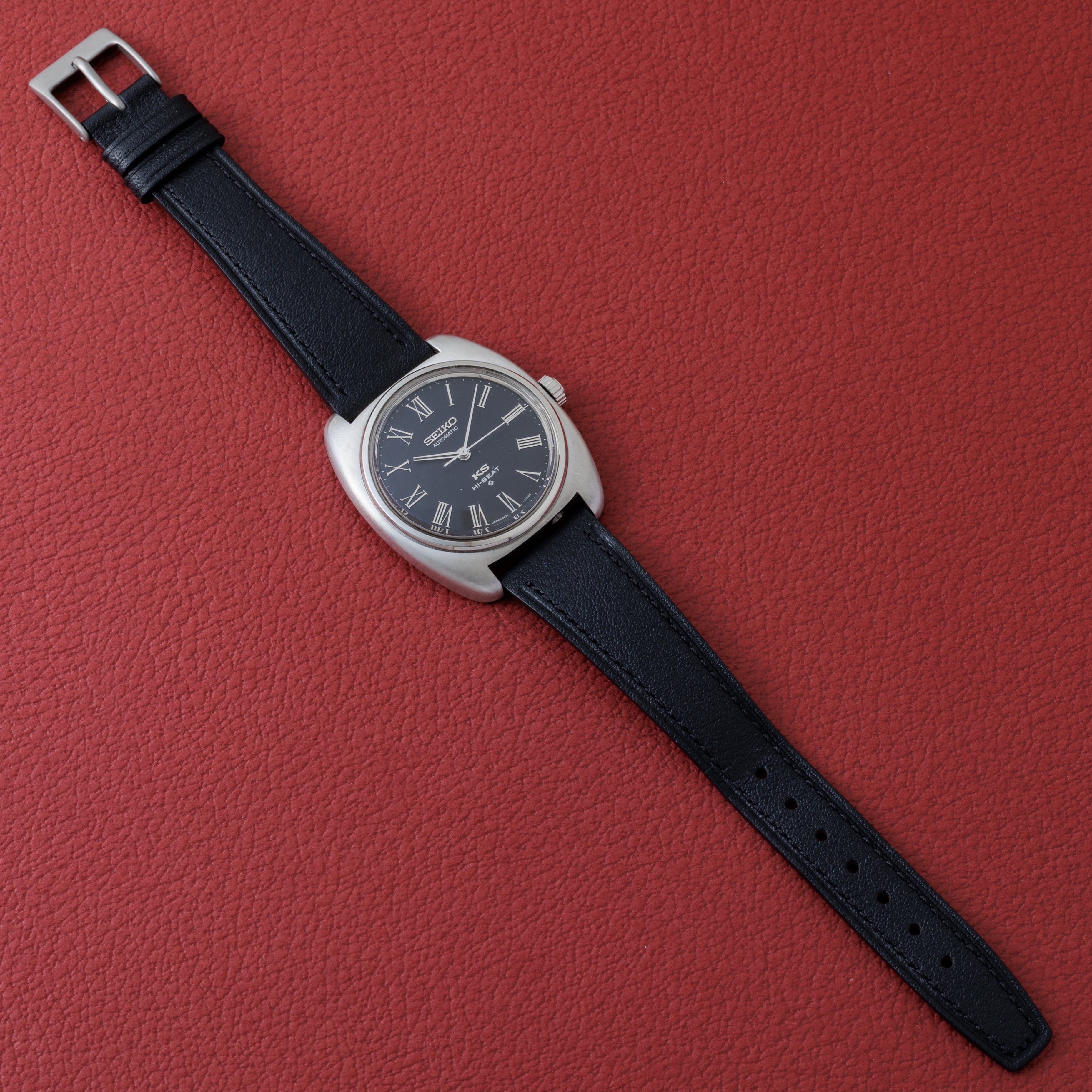 セイコー キングセイコー 56KS 1972年製 自動巻き クッションケース ブラックローマンインデックス Ref.5621-7000