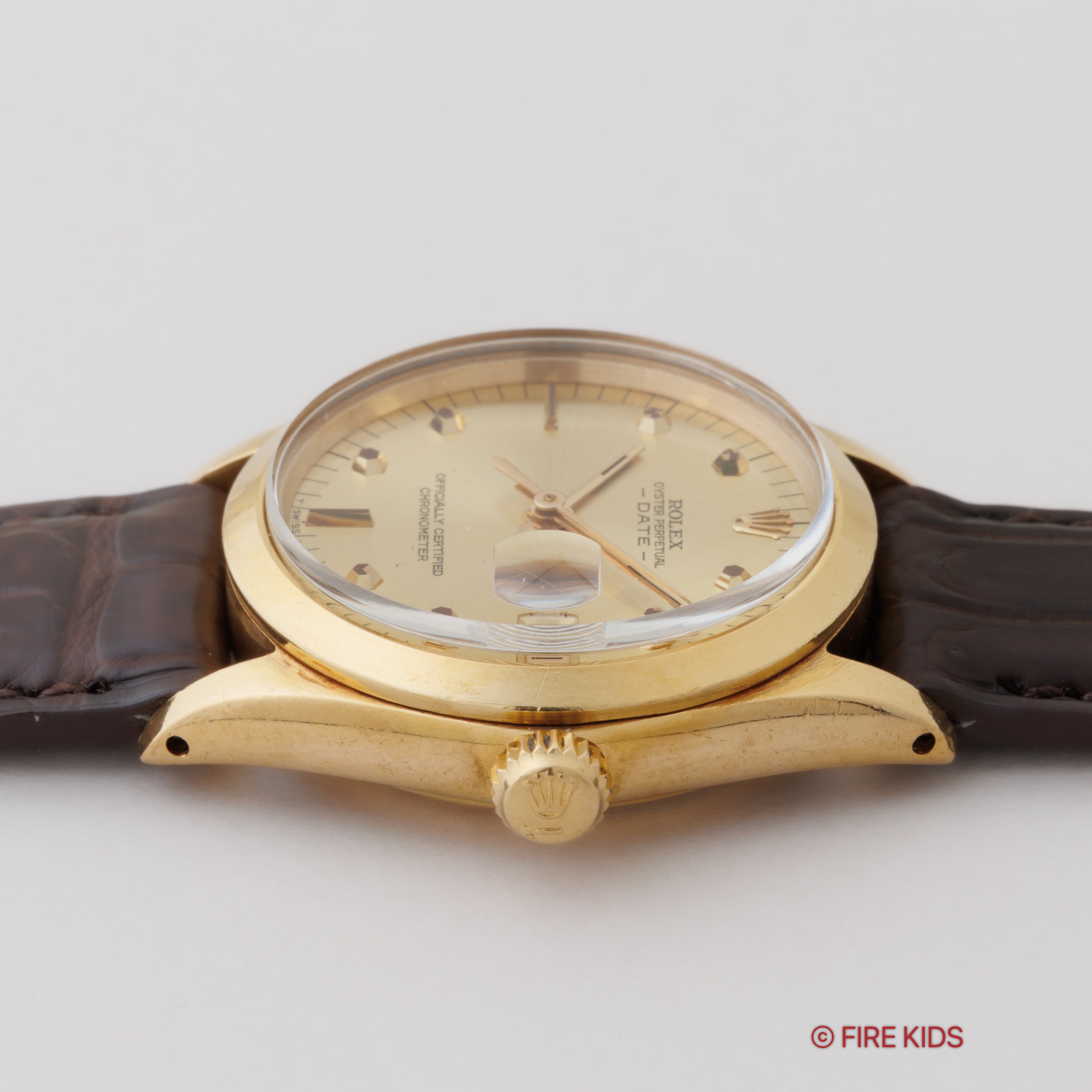 ロレックス オイスターパーペチュアルデイト 18金無垢イエローゴールド 1964年製 Ref.6624
