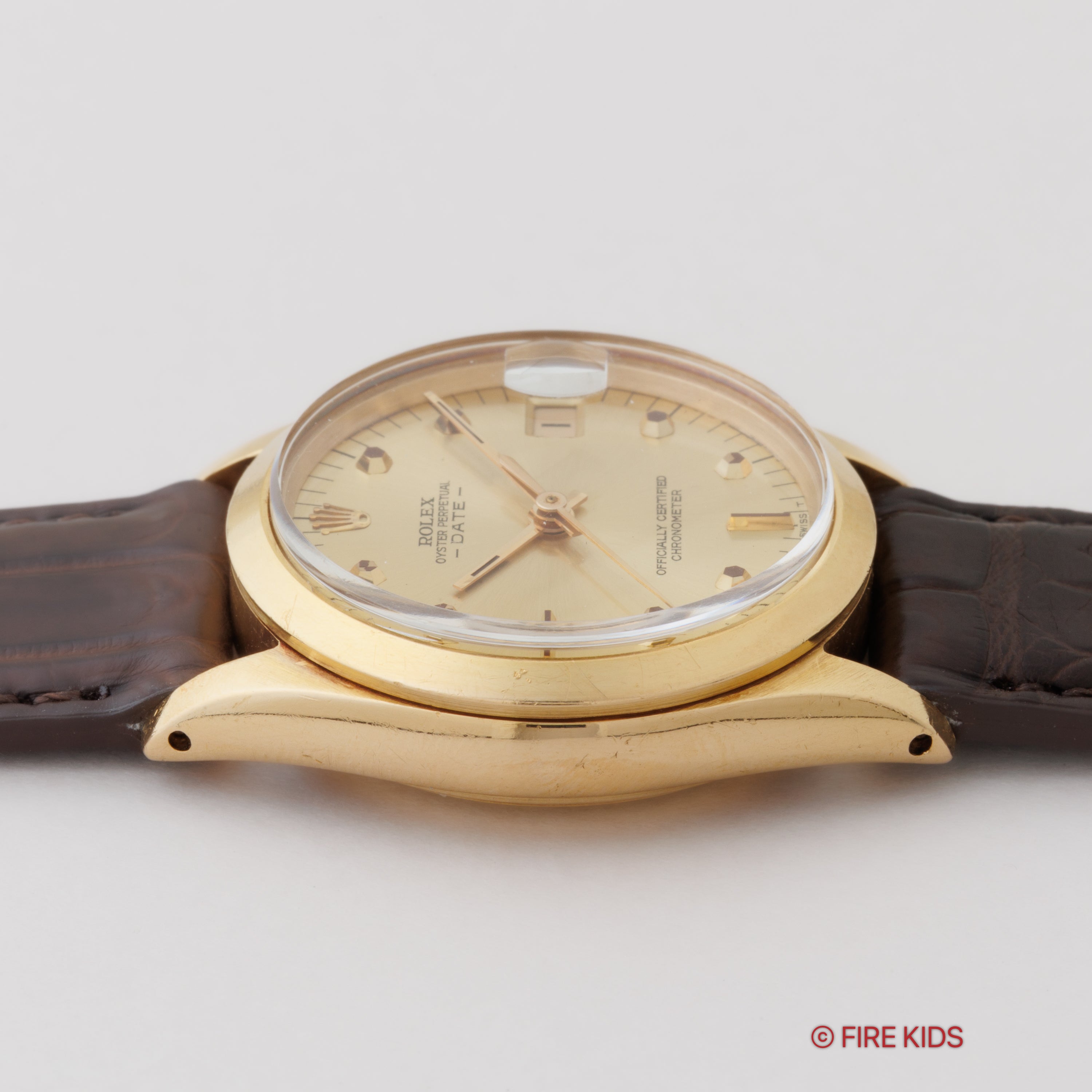 ロレックス オイスターパーペチュアルデイト 18金無垢イエローゴールド 1964年製 Ref.6624