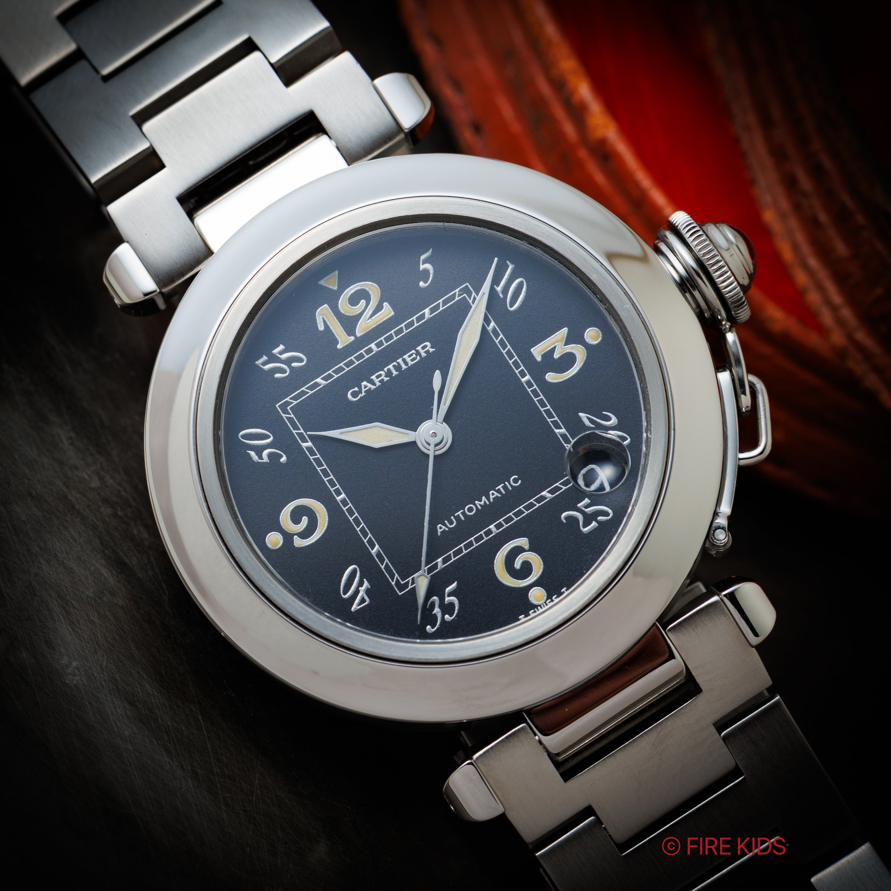 カルティエ パシャC オートマチック ブラックダイヤル 1990年代製 トリチウム