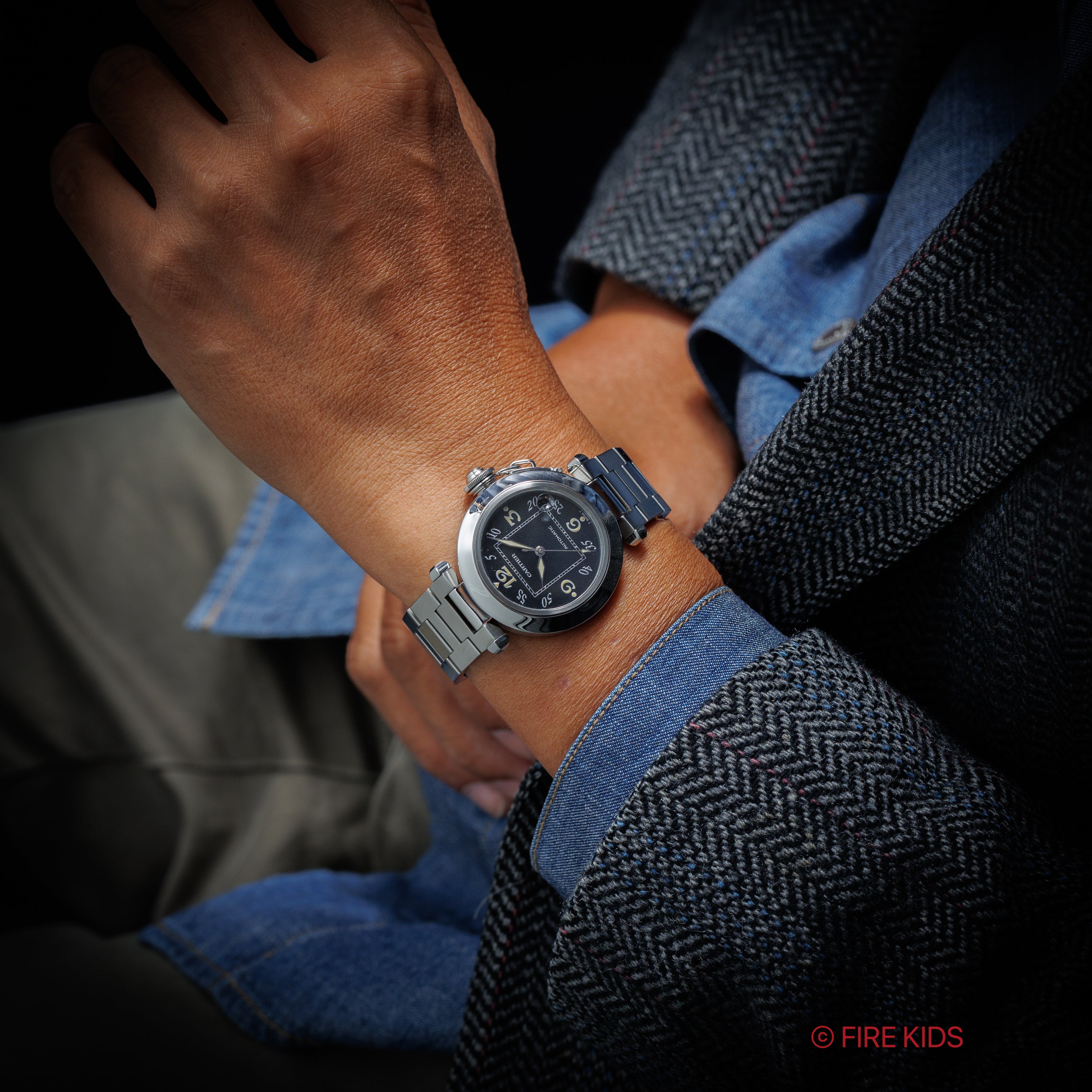 カルティエ パシャC オートマチック ブラックダイヤル 1990年代製 トリチウム