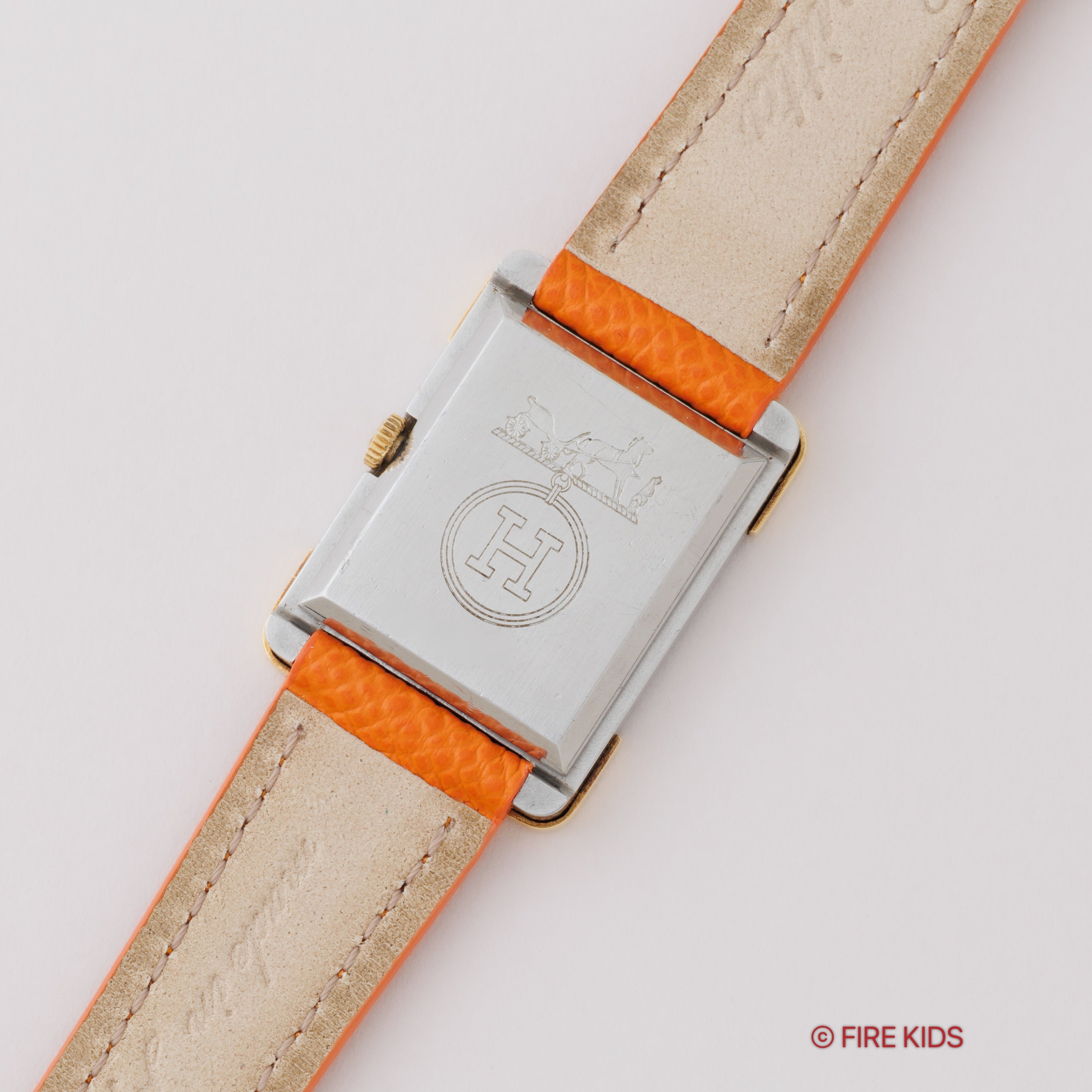 エルメス クロアジュール レクタンギュラー アイボリーダイアル 手巻き 1980年代製