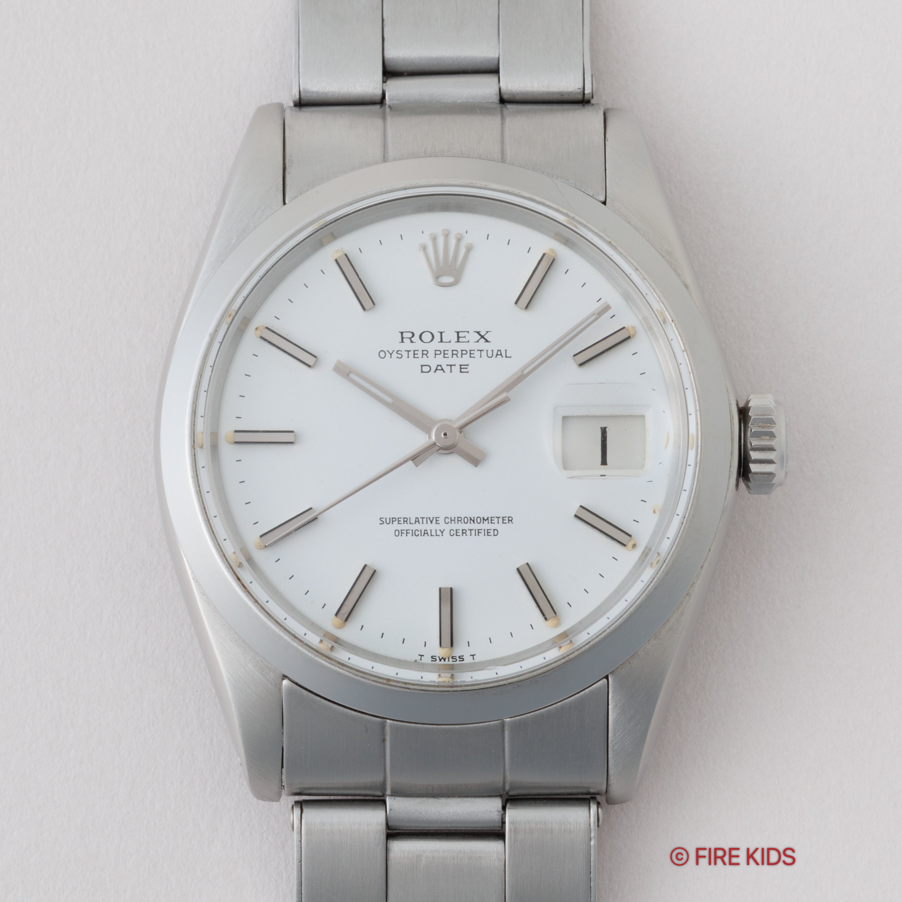 ロレックス 1971年製 オイスターパーペチュアルデイト Ref.1500 ホワイトダイヤル 国際サービス保証書付き