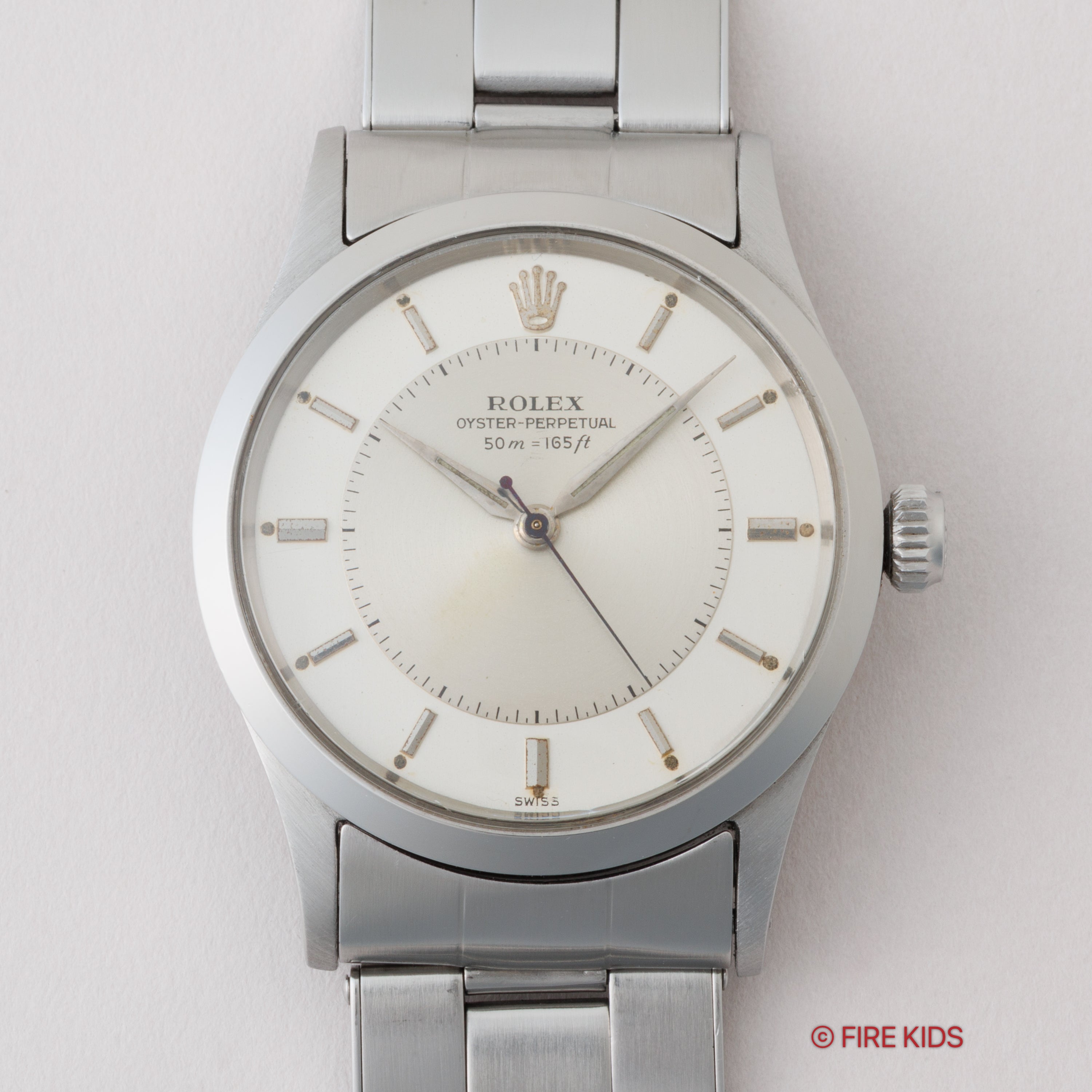 ロレックス オイスターパーペチュアル Ref.6532 ブルズアイダイヤル ノンデイト Cal.1030 深度表記 純正リベットブレス付き