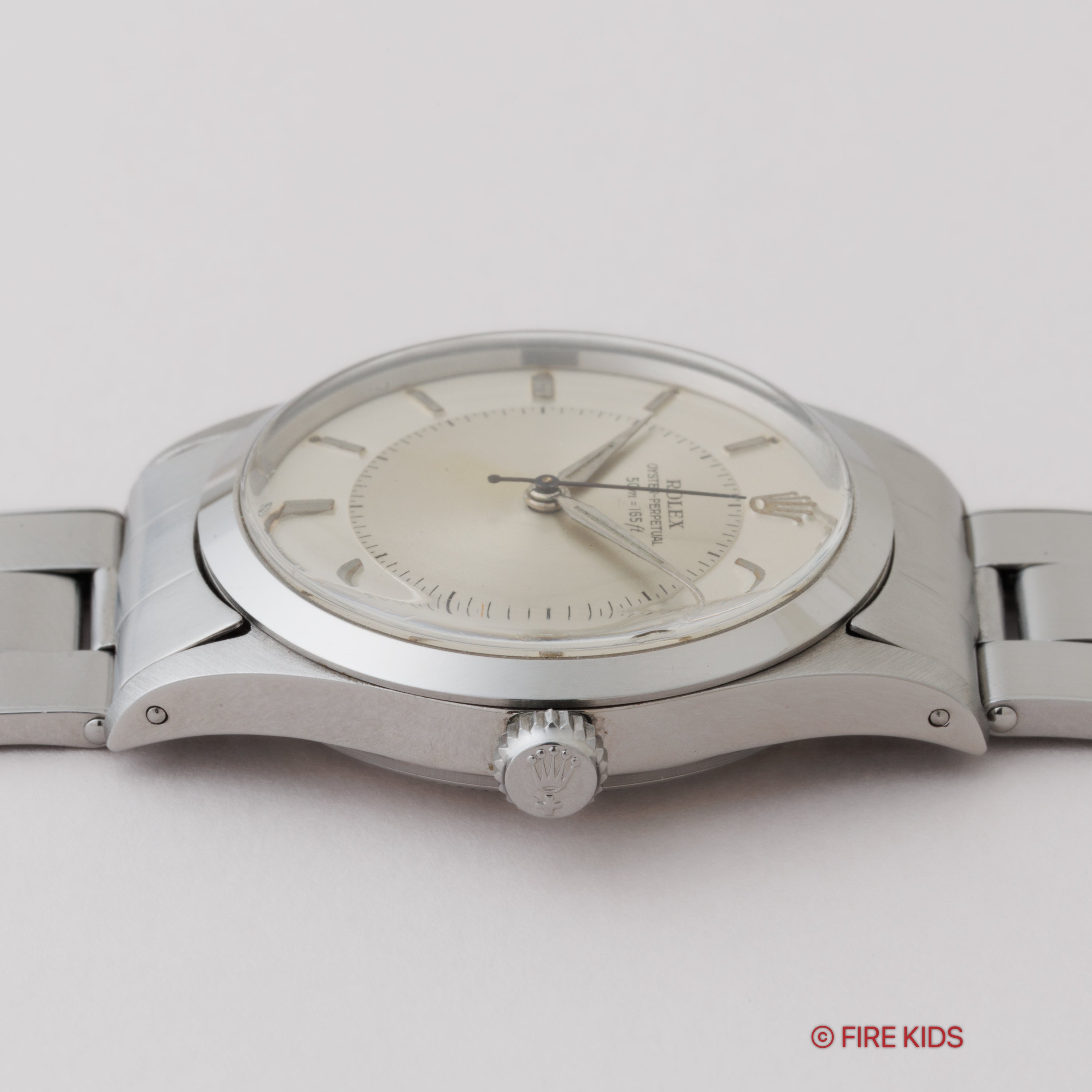 ロレックス オイスターパーペチュアル Ref.6532 ブルズアイダイヤル ノンデイト Cal.1030 深度表記 純正リベットブレス付き