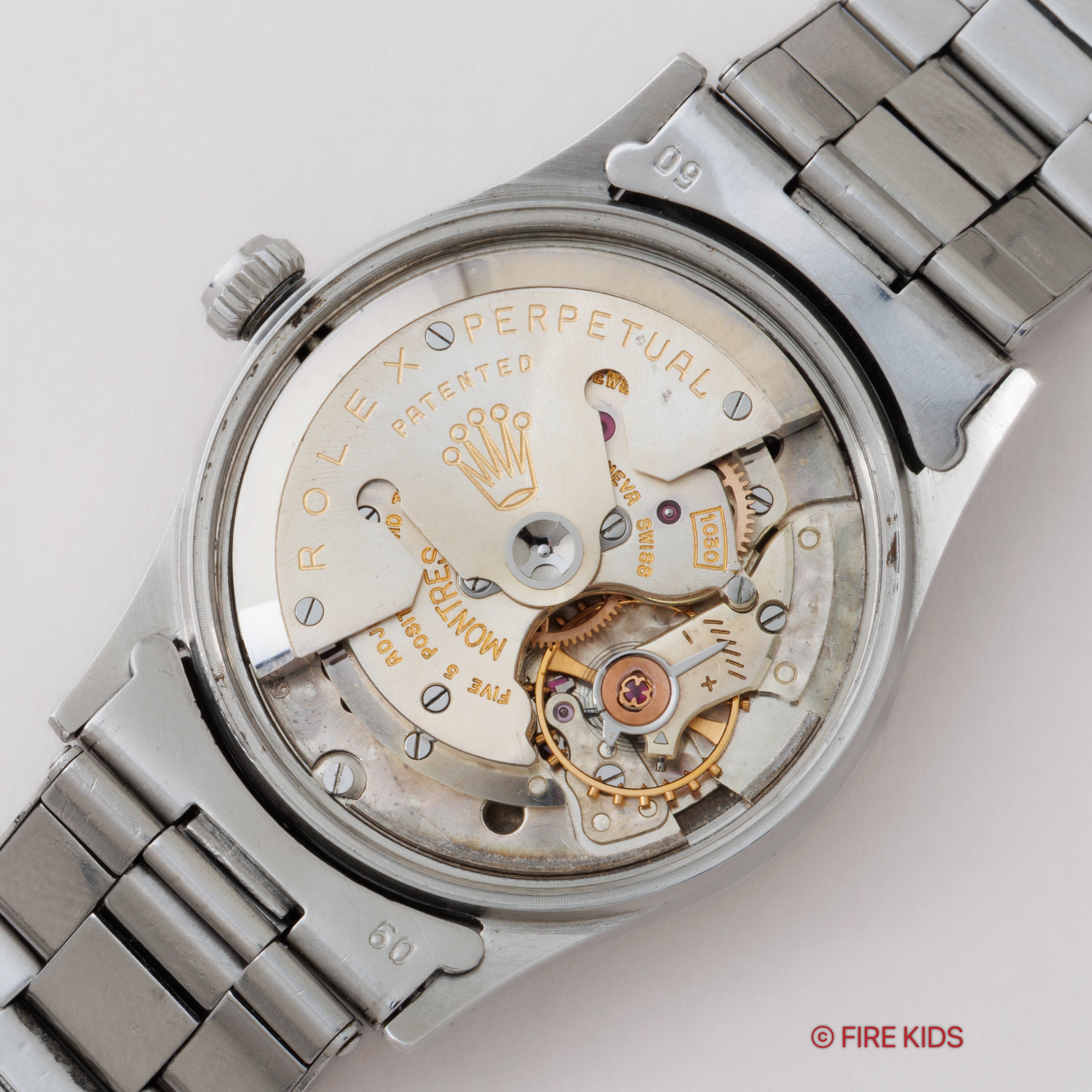 ロレックス オイスターパーペチュアル Ref.6532 ブルズアイダイヤル ノンデイト Cal.1030 深度表記 純正リベットブレス付き