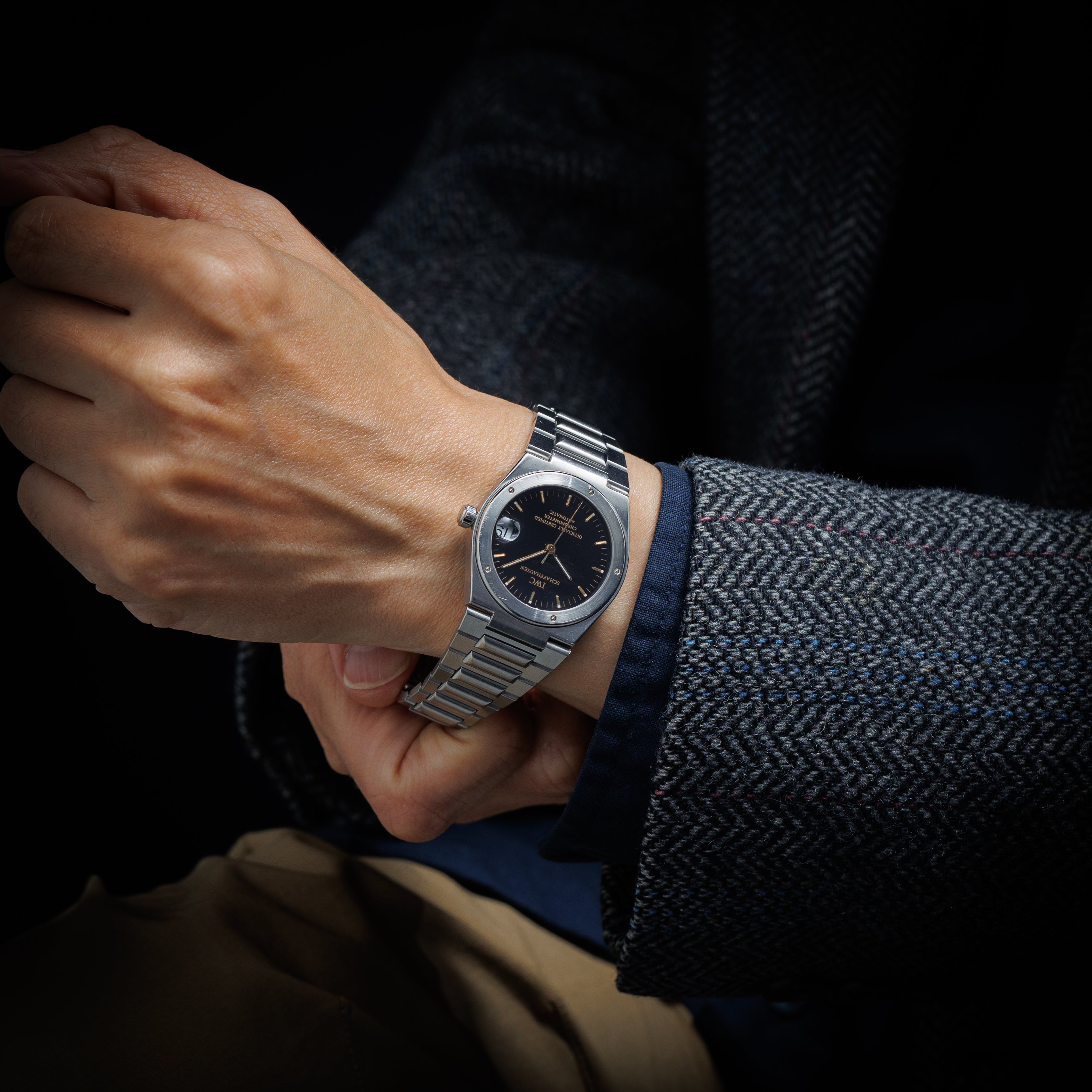 IWC インヂュニア ブラック文字盤 自動巻き 1996年製 Ref.3521 Cal.887/2 ギャラ付き