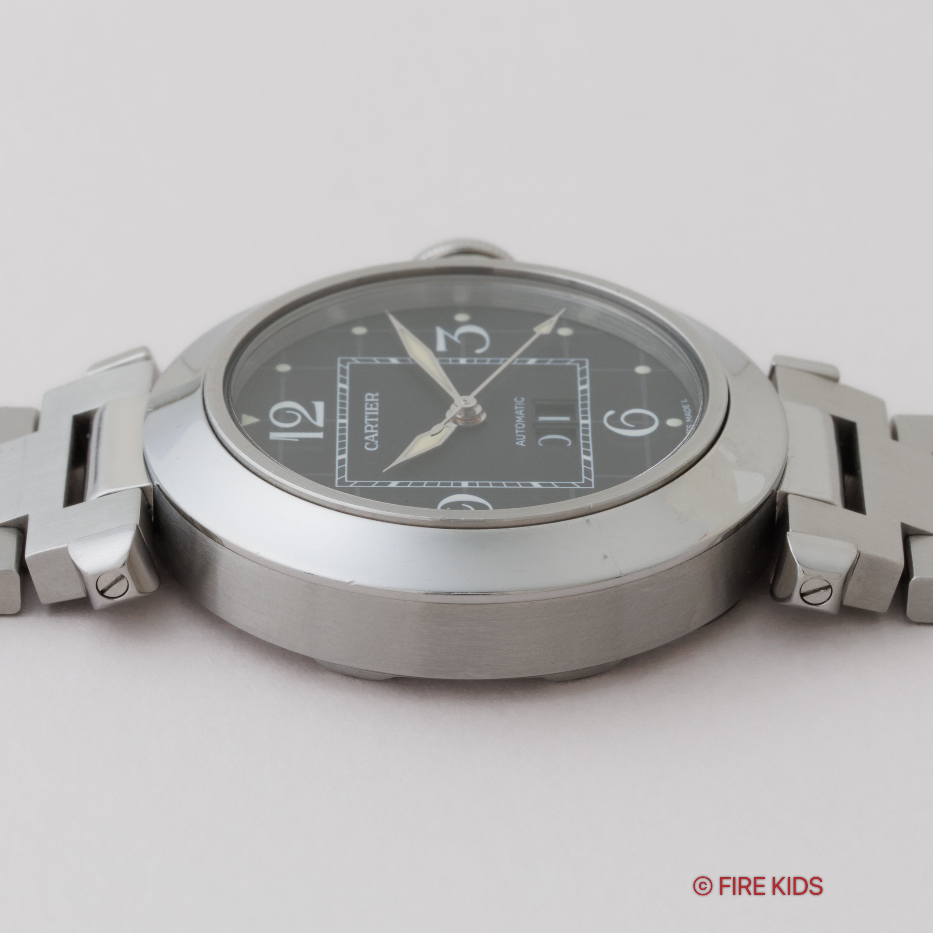 カルティエ パシャC 自動巻き 2000年代製 Ref.2475 ビックデイト ブラックダイヤル 2004年ギャラ付き