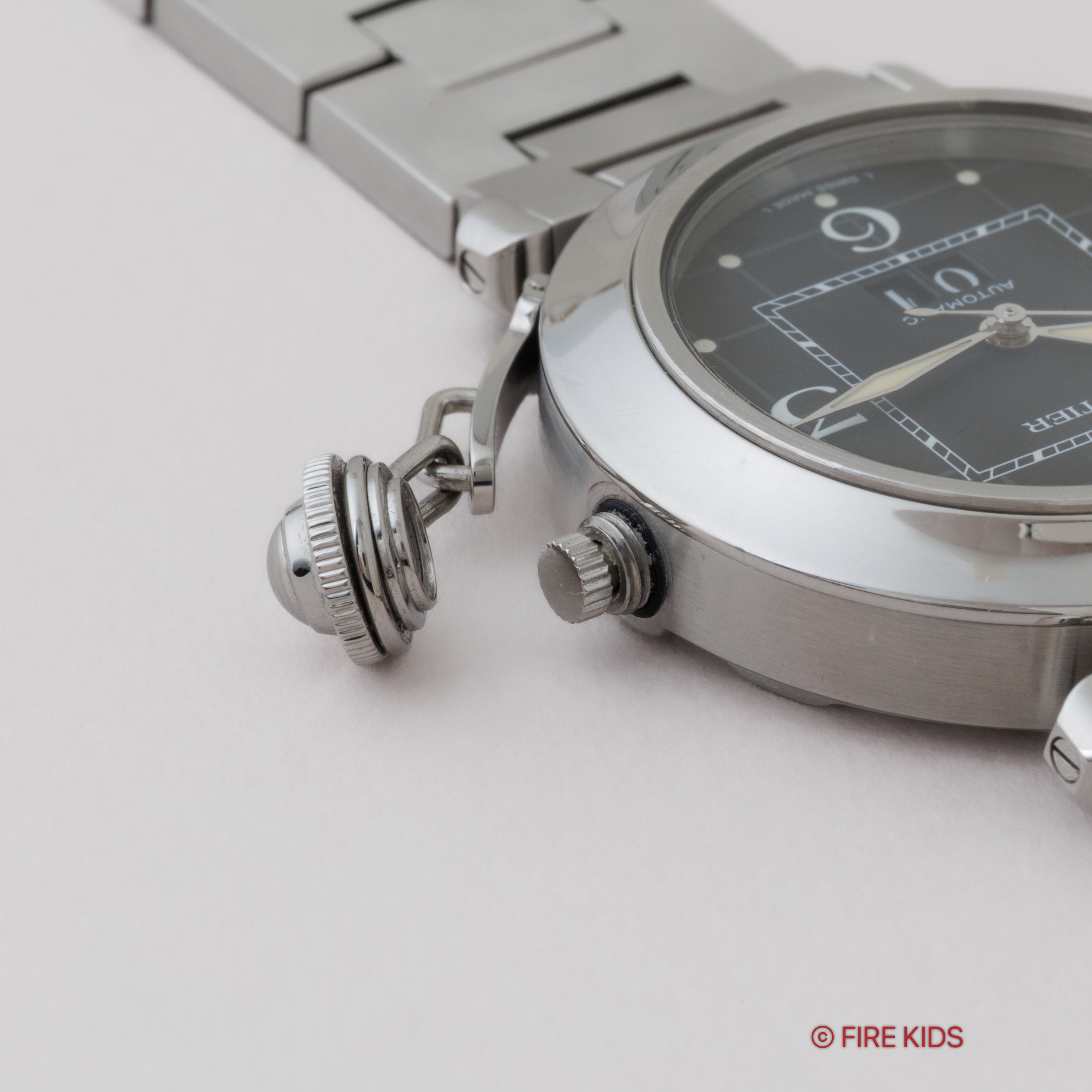 カルティエ パシャC 自動巻き 2000年代製 Ref.2475 ビックデイト ブラックダイヤル 2004年ギャラ付き