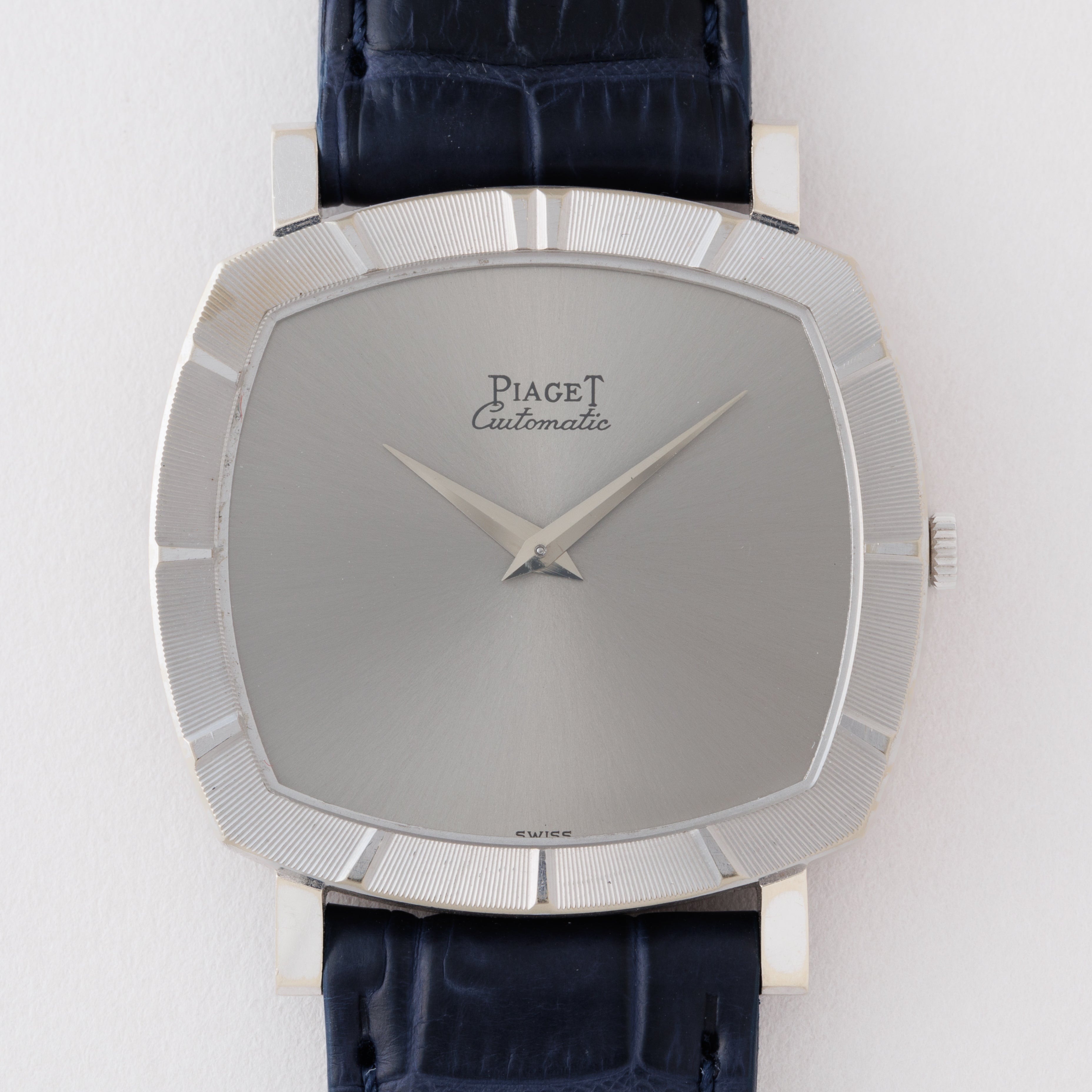 ピアジェ クッションケース 1960年代製 Ref.12423 オートマチック 18金ホワイトゴールド 純正尾錠付き