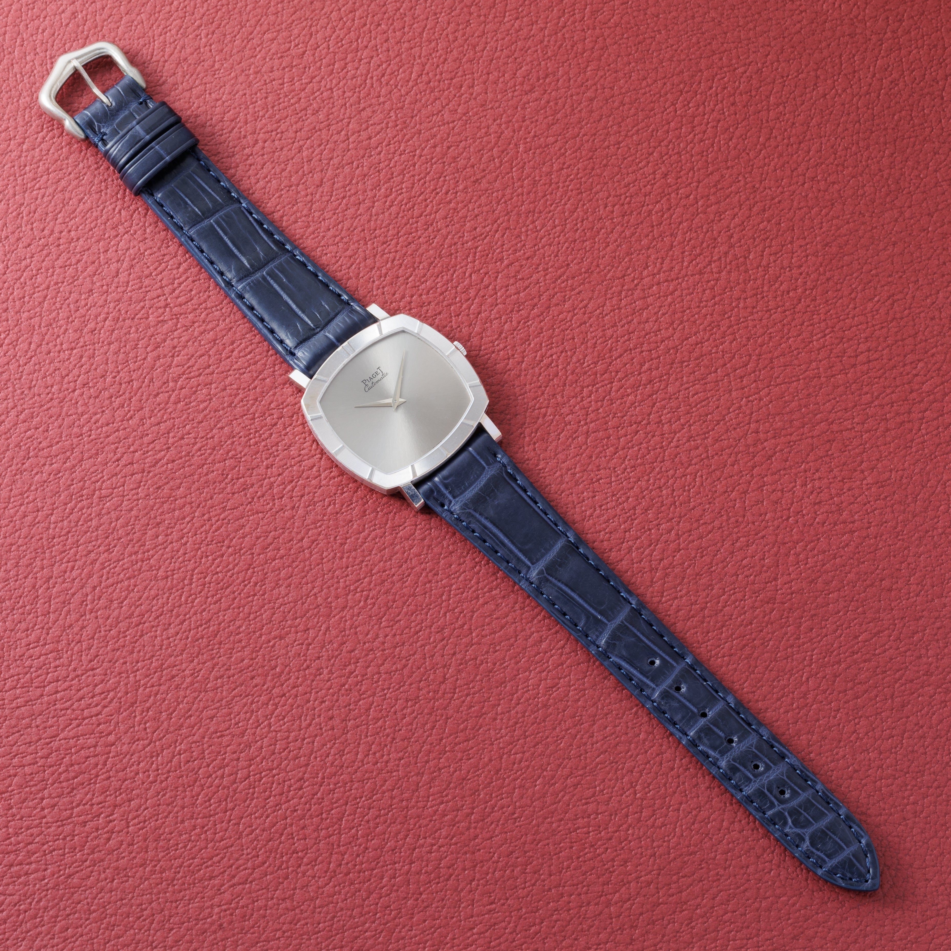 ピアジェ クッションケース 1960年代製 Ref.12423 オートマチック 18金ホワイトゴールド 純正尾錠付き