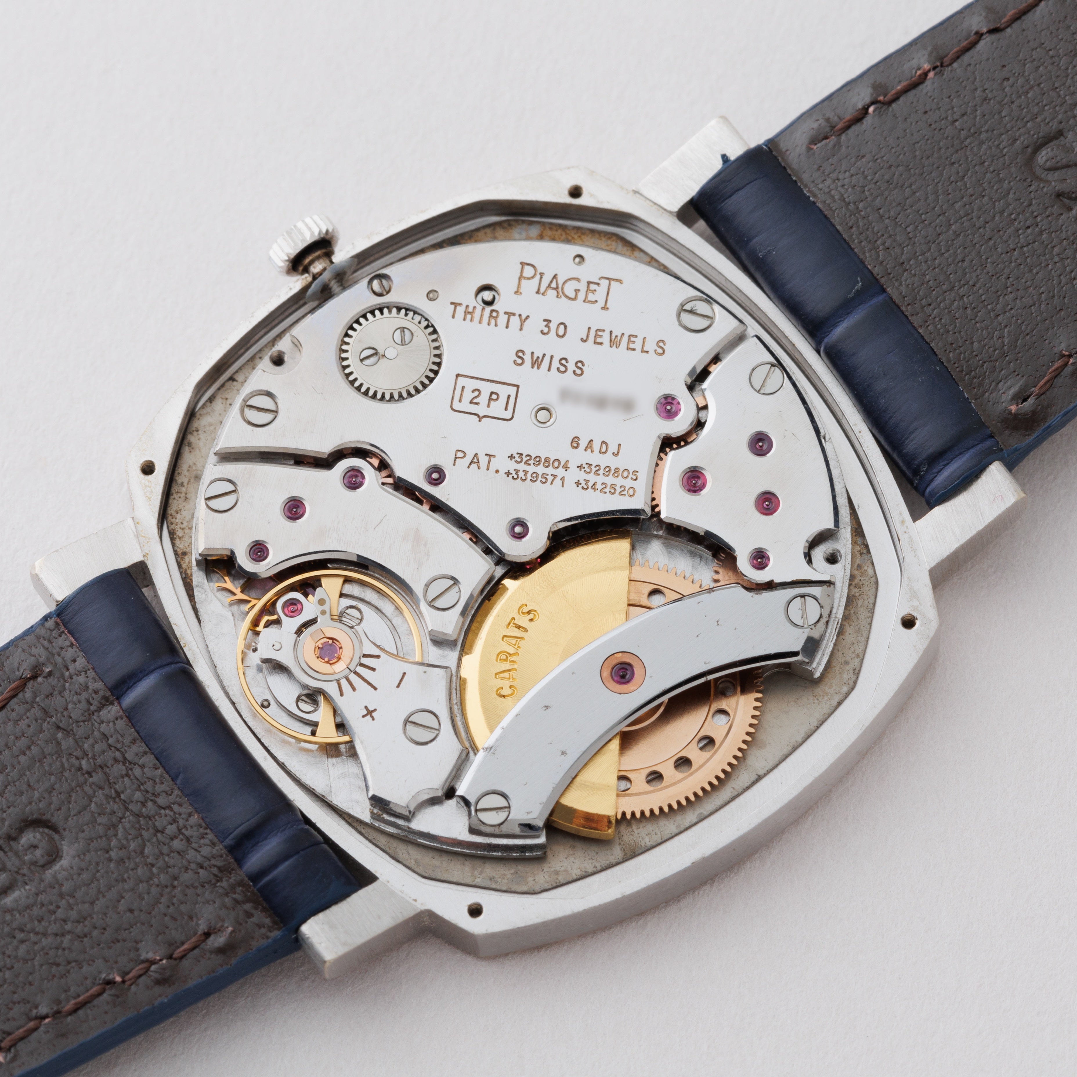 ピアジェ クッションケース 1960年代製 Ref.12423 オートマチック 18金ホワイトゴールド 純正尾錠付き