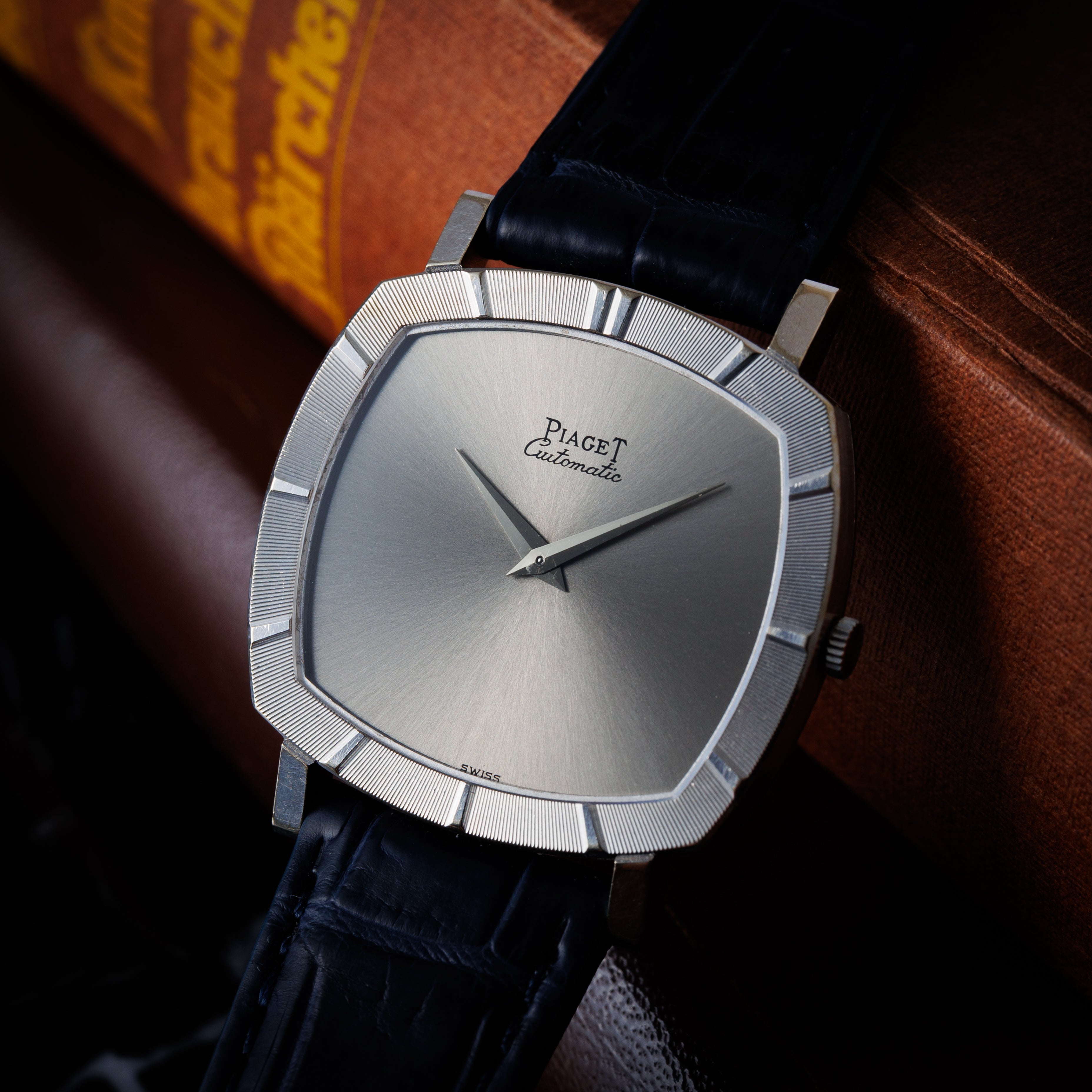 ピアジェ クッションケース 1960年代製 Ref.12423 オートマチック 18金ホワイトゴールド 純正尾錠付き